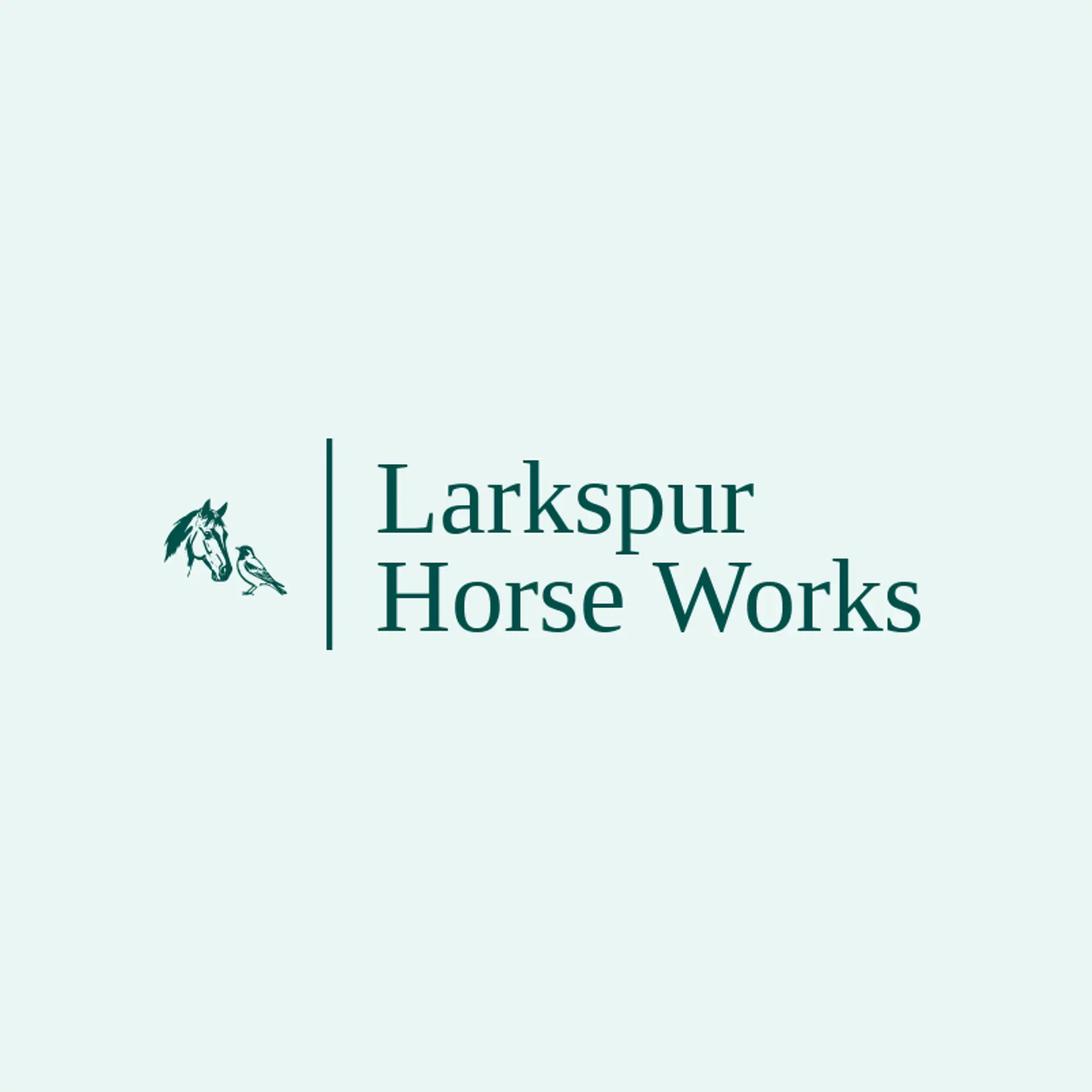 Larkspur Horse Works logo for horse head