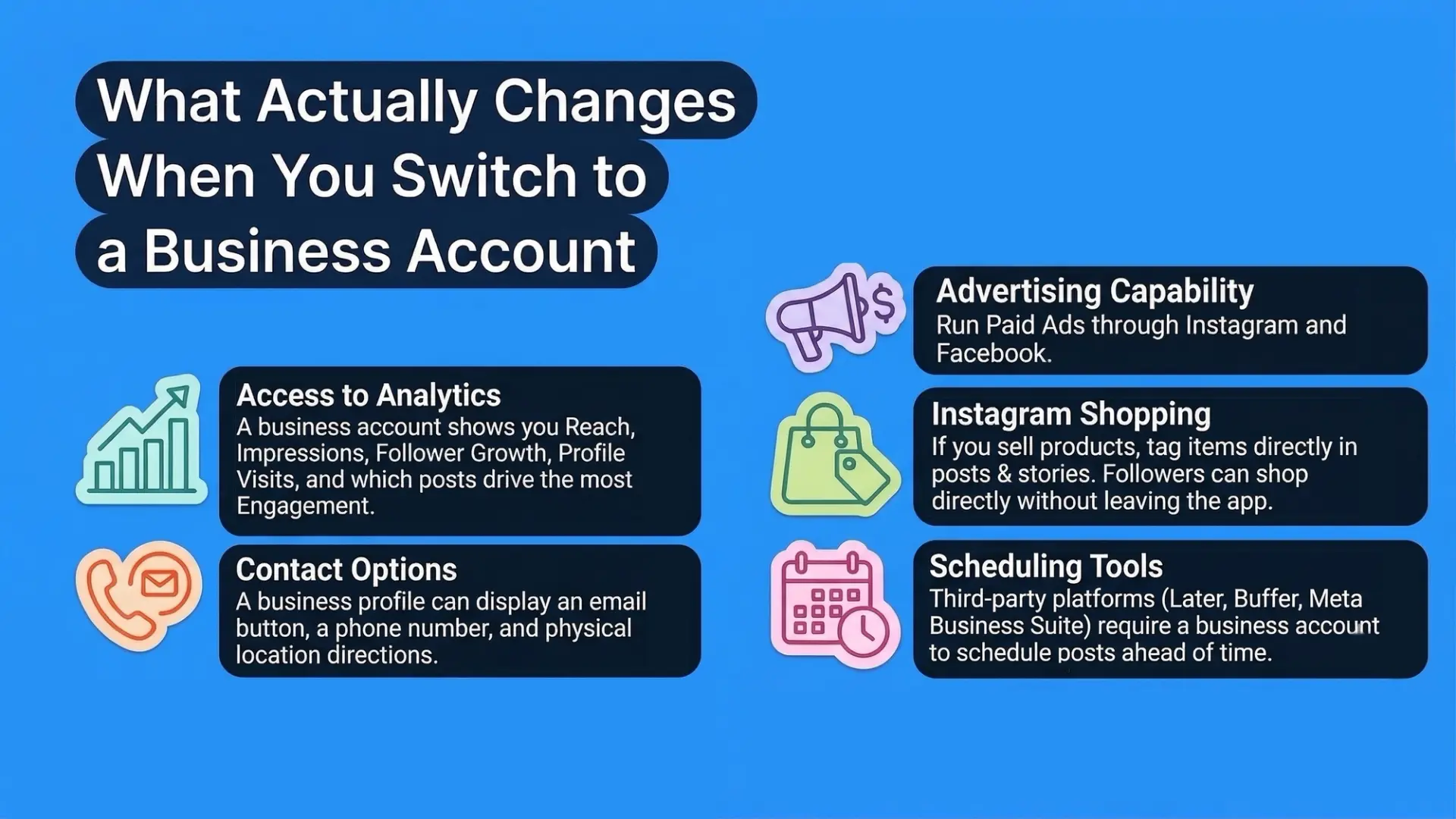 what changes when you switch to a business account