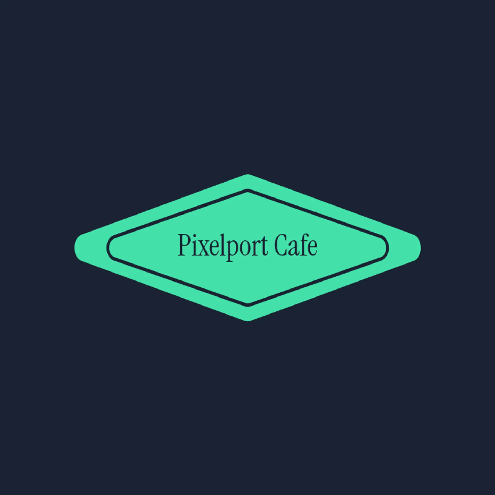 PixelPort Cafe logo for internet cafe