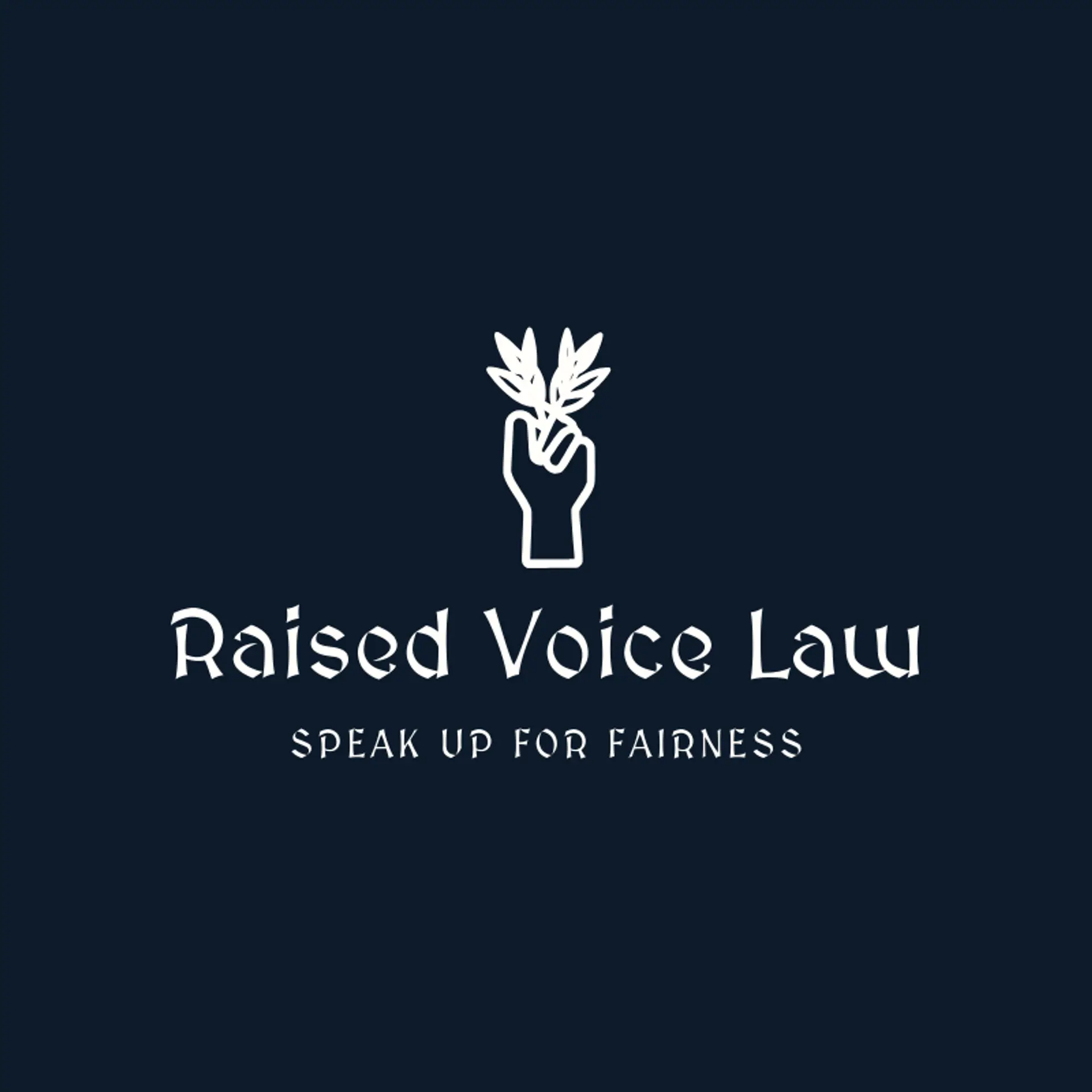 Raised Voice Law logo for justice