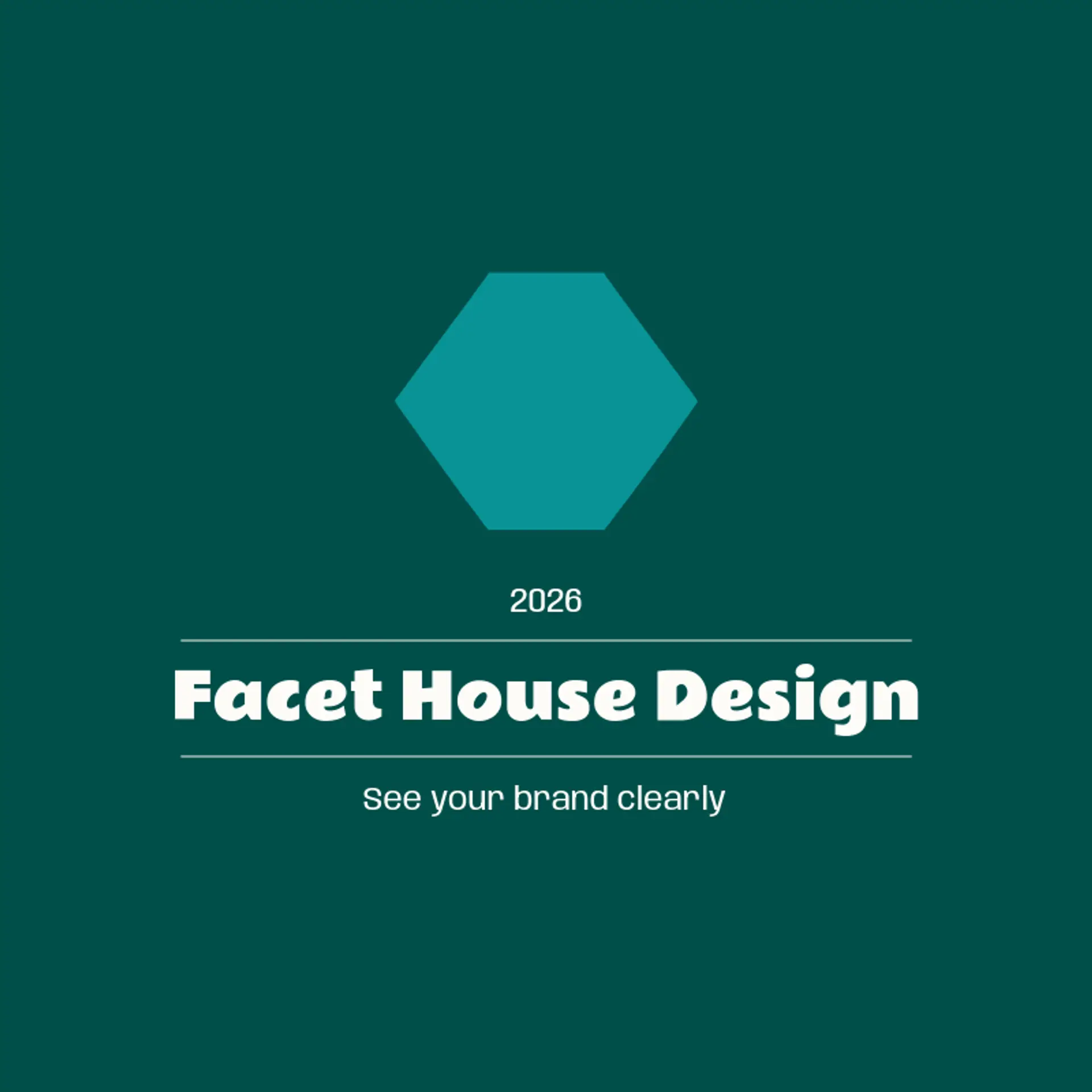 Facet House Design logo for hexagon