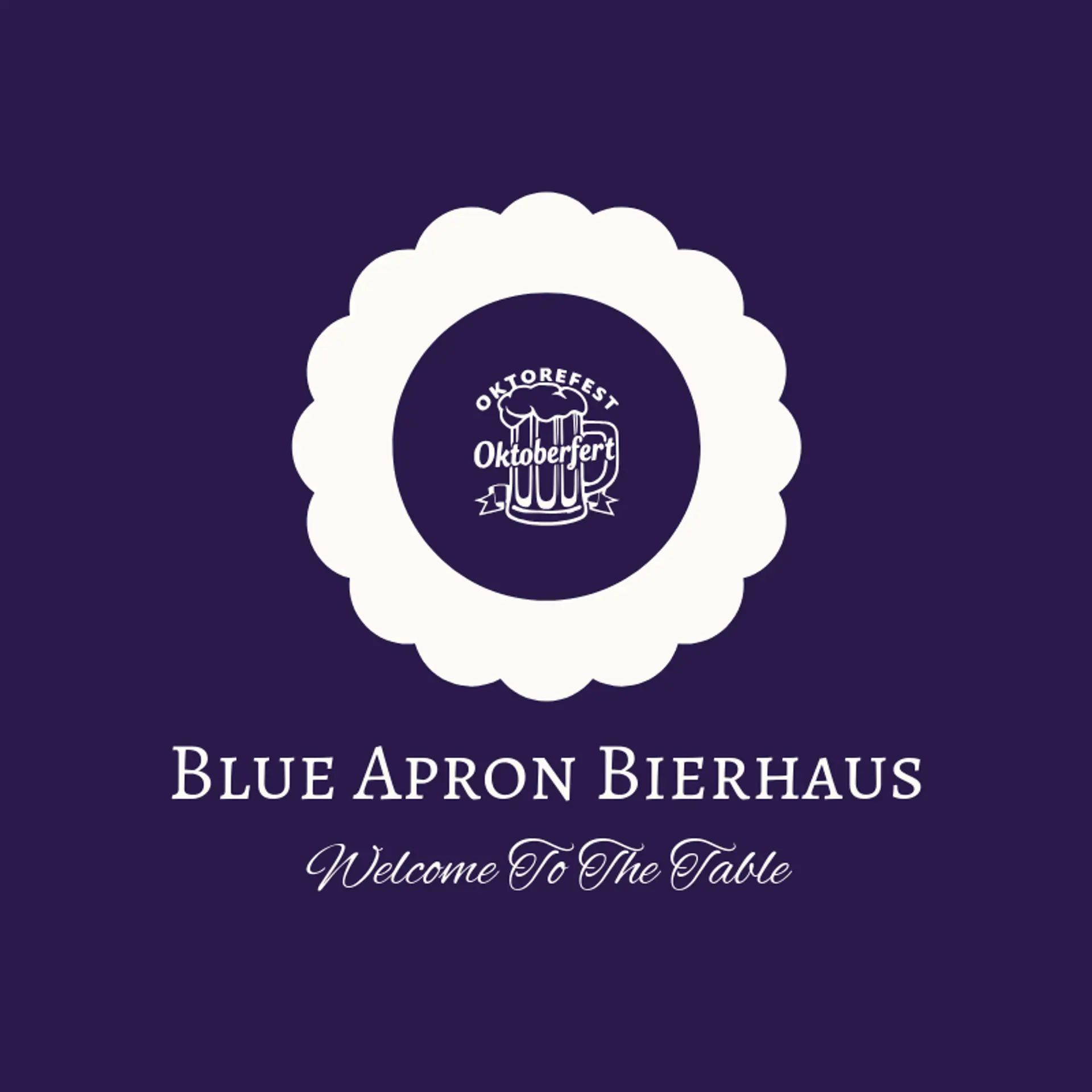 Blue Apron Bierhaus logo for oktoberfest