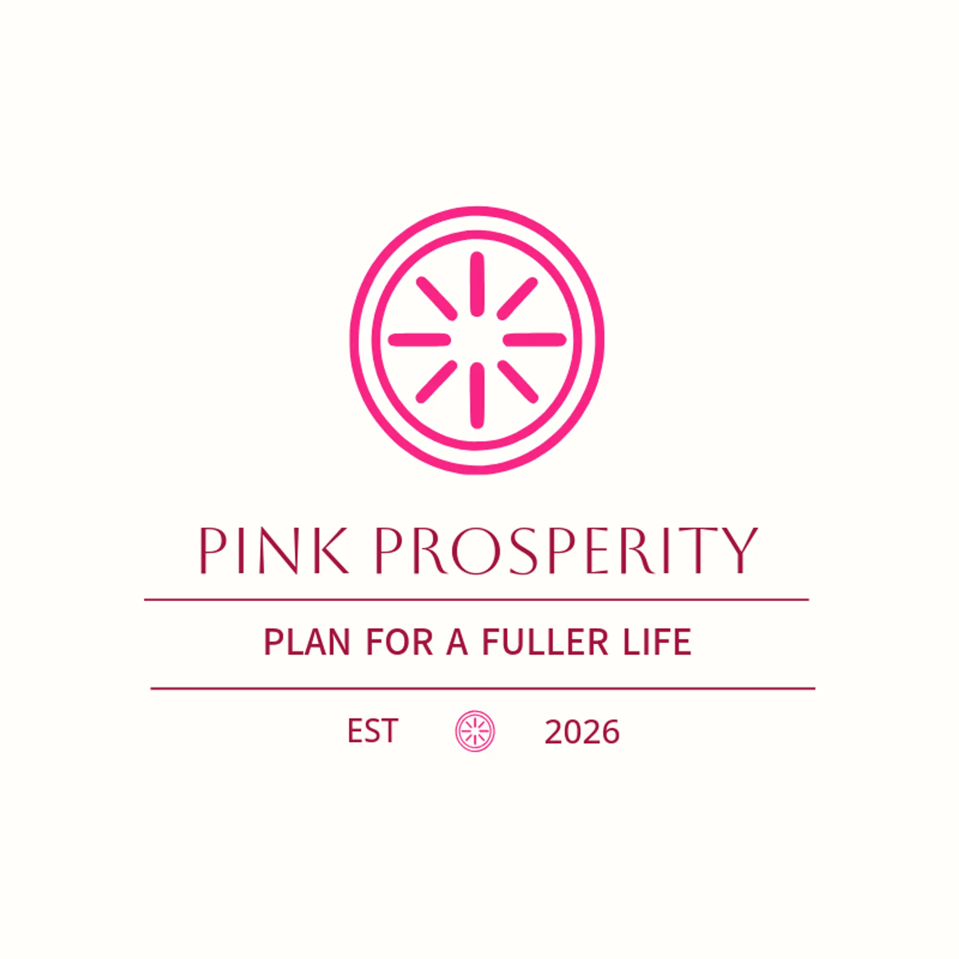 Pink Prosperity logo for money