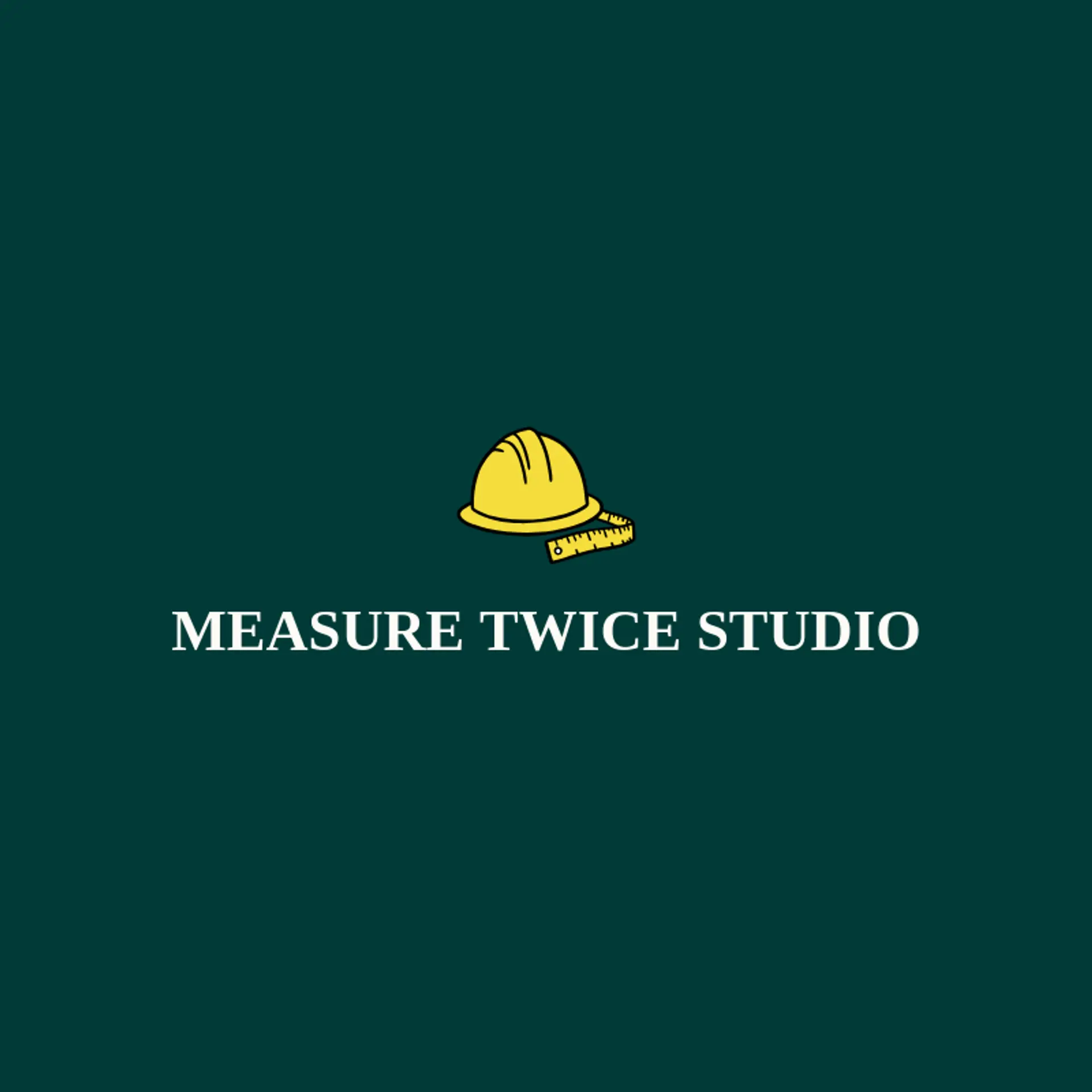 Measure Twice Studio logo for hard hat