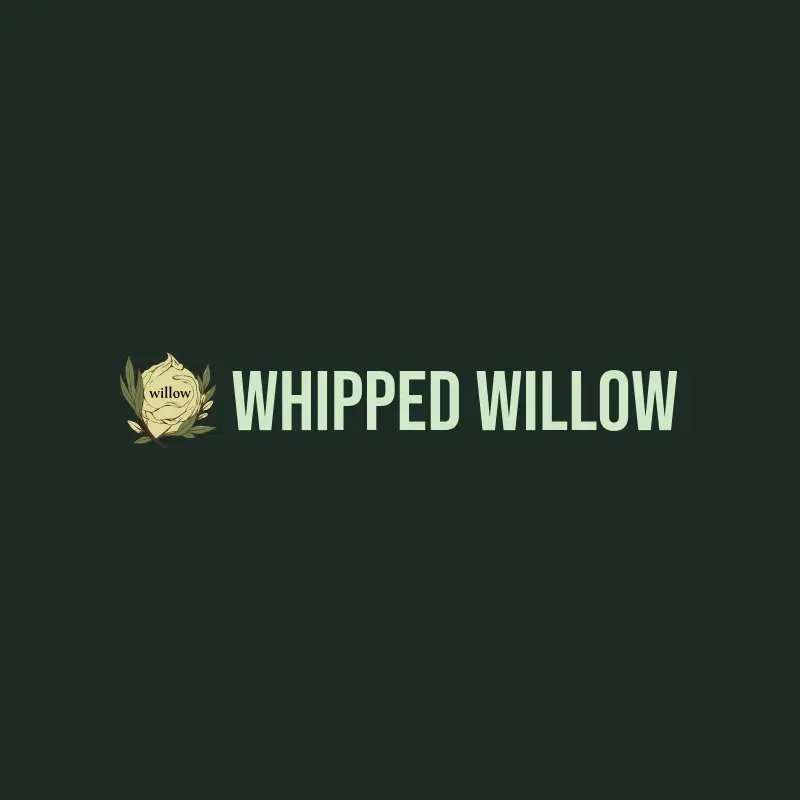 The soap business name Whipped Willow as a branded logo with a color icon