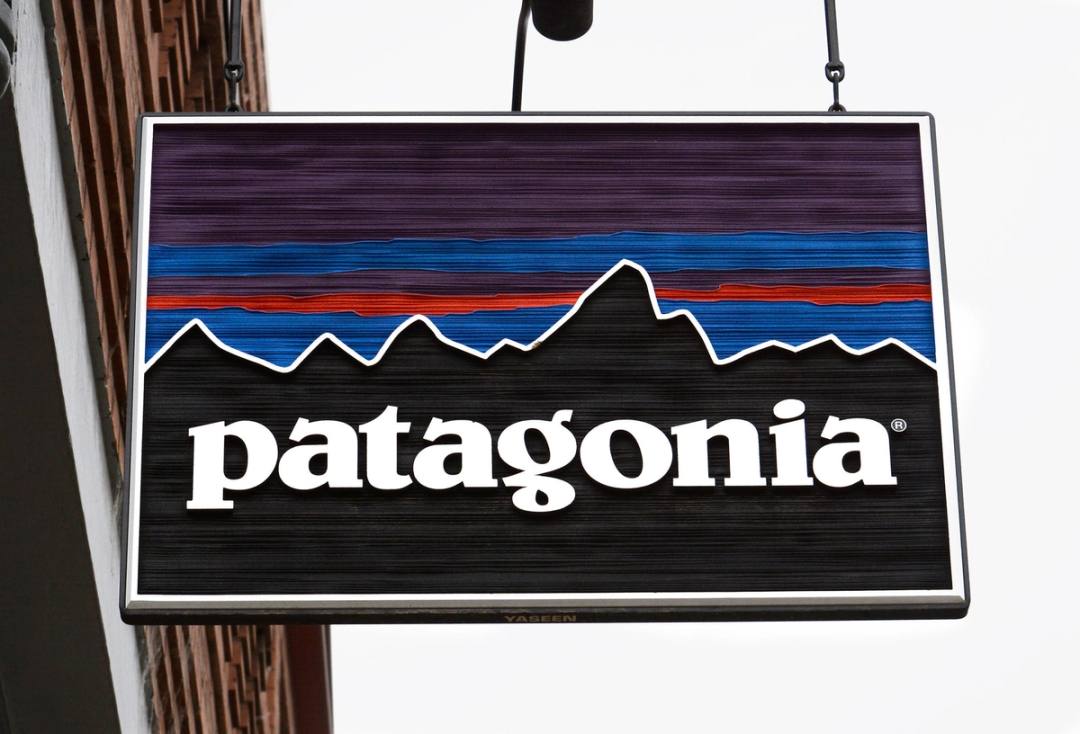 Patagonia store sign made from recyclable materials