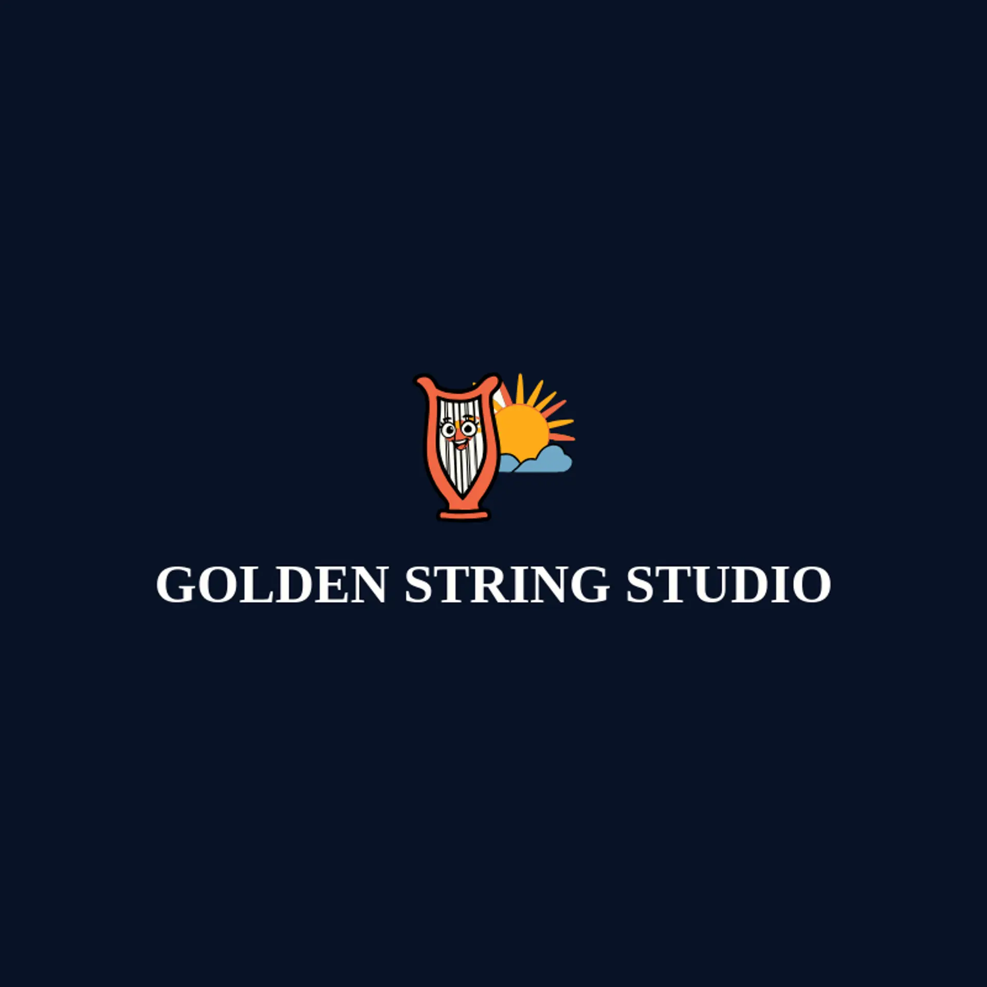 Golden String Studio logo for harp