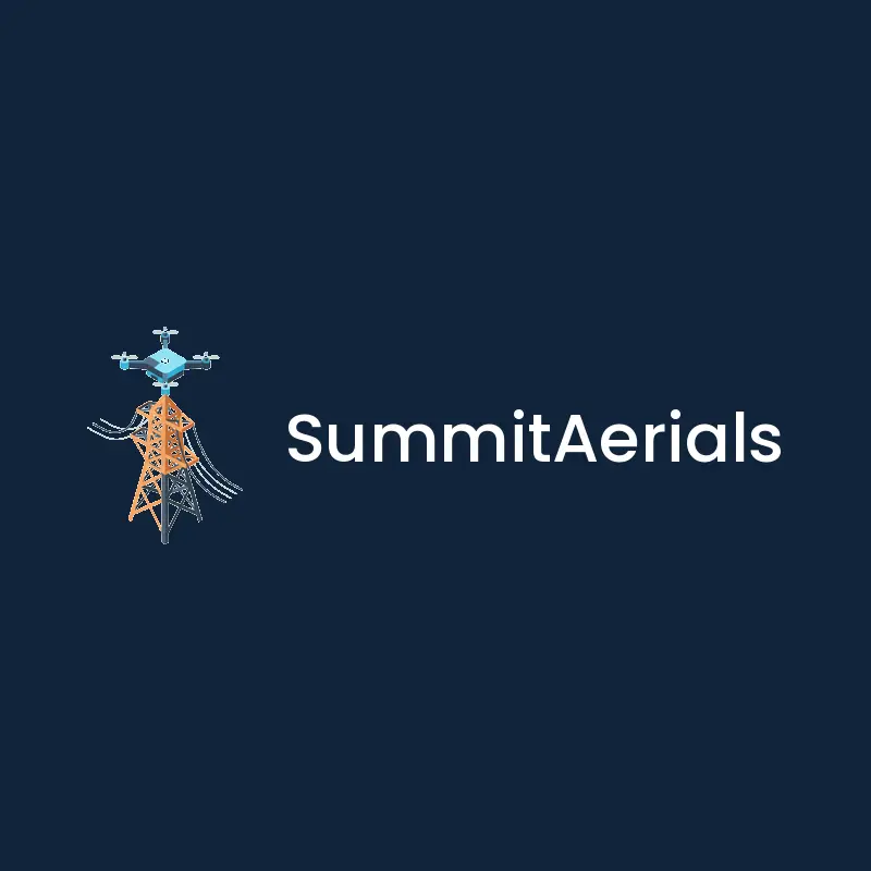 Isometric drone over utility infrastructure logo for SummitAerials