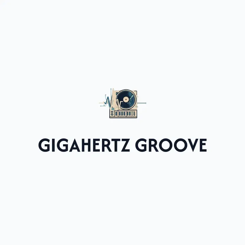 The music brand name Gigahertz Groove as a branded logo with a color icon
