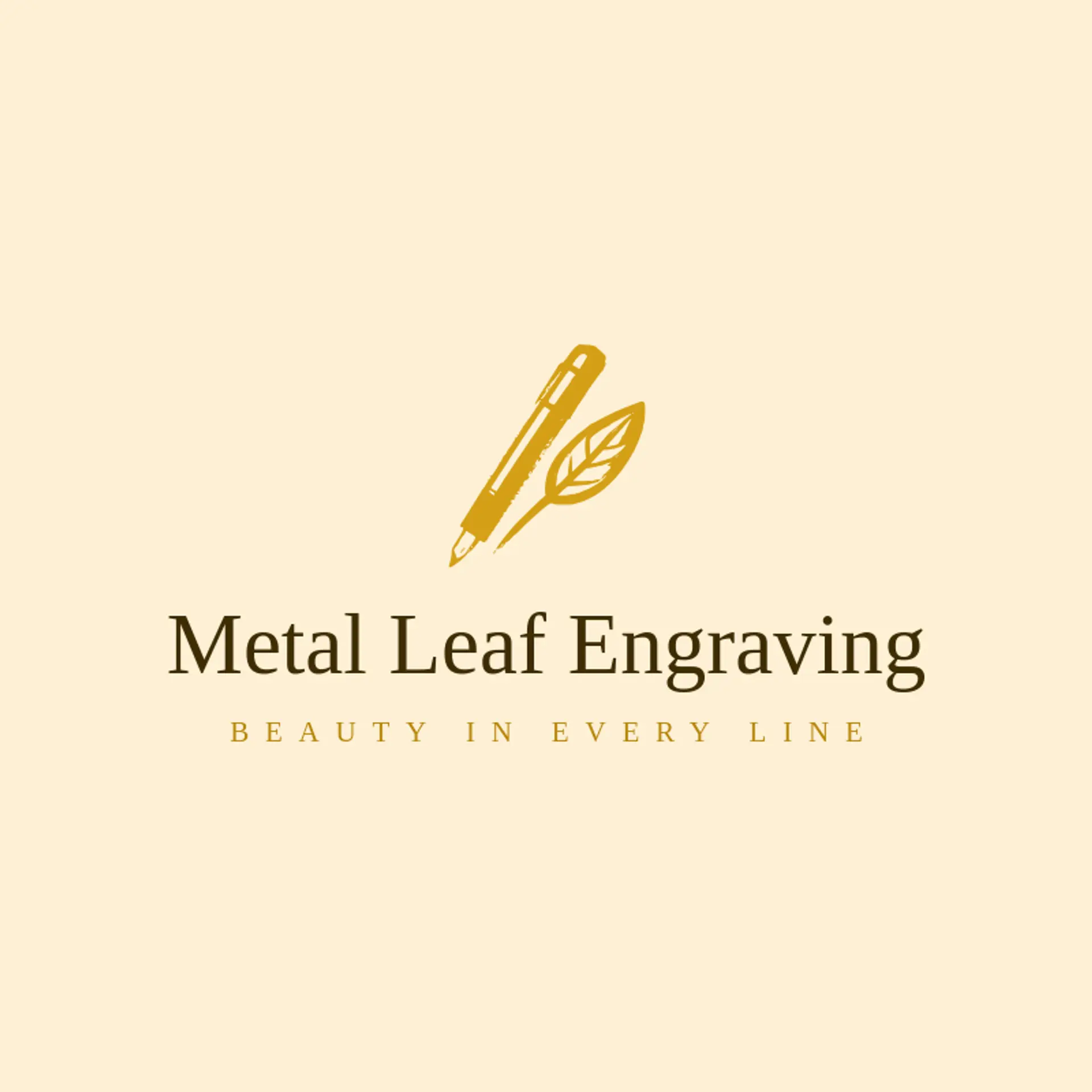 Metal Leaf Engraving logo for laser engraving
