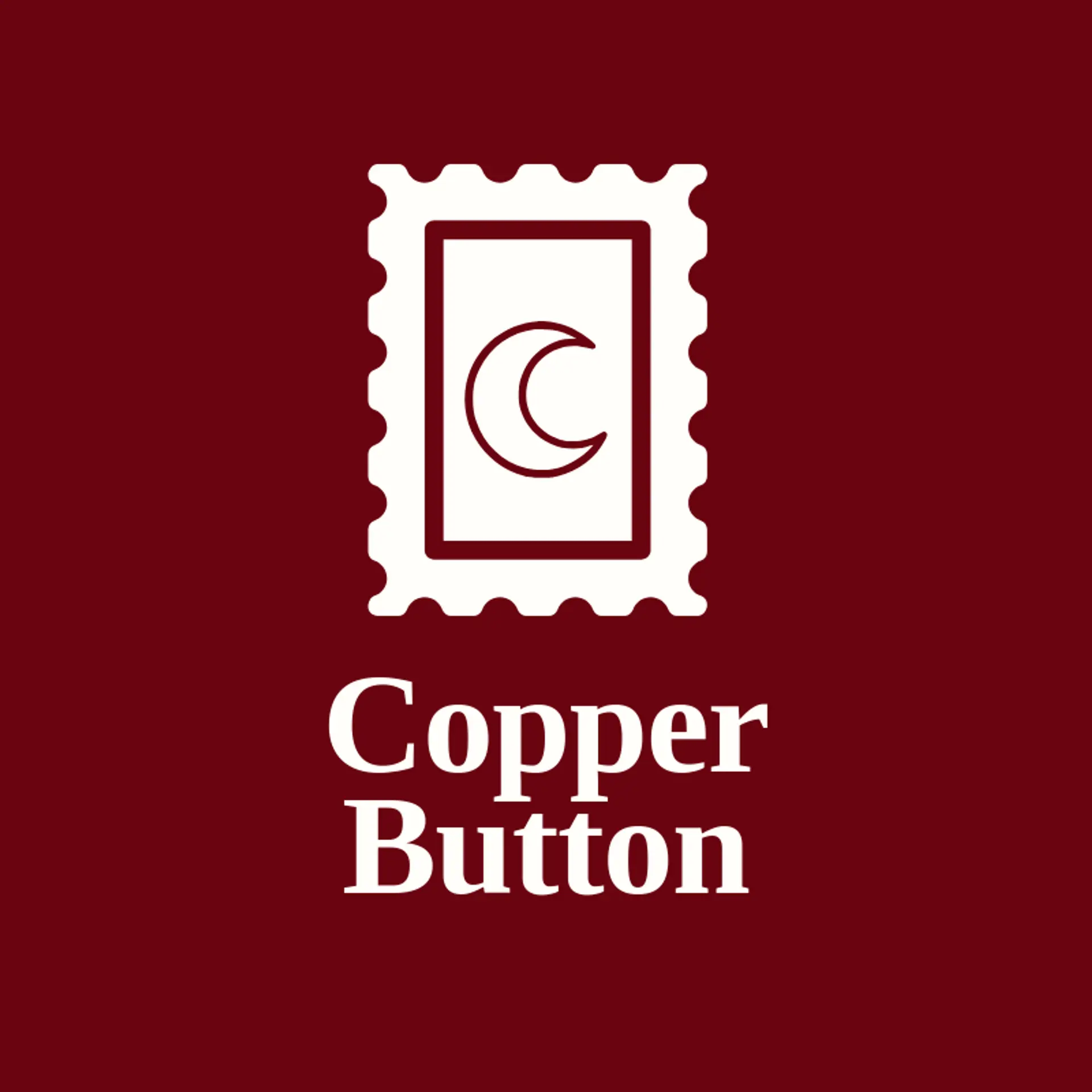 Copper Button logo for clothing store
