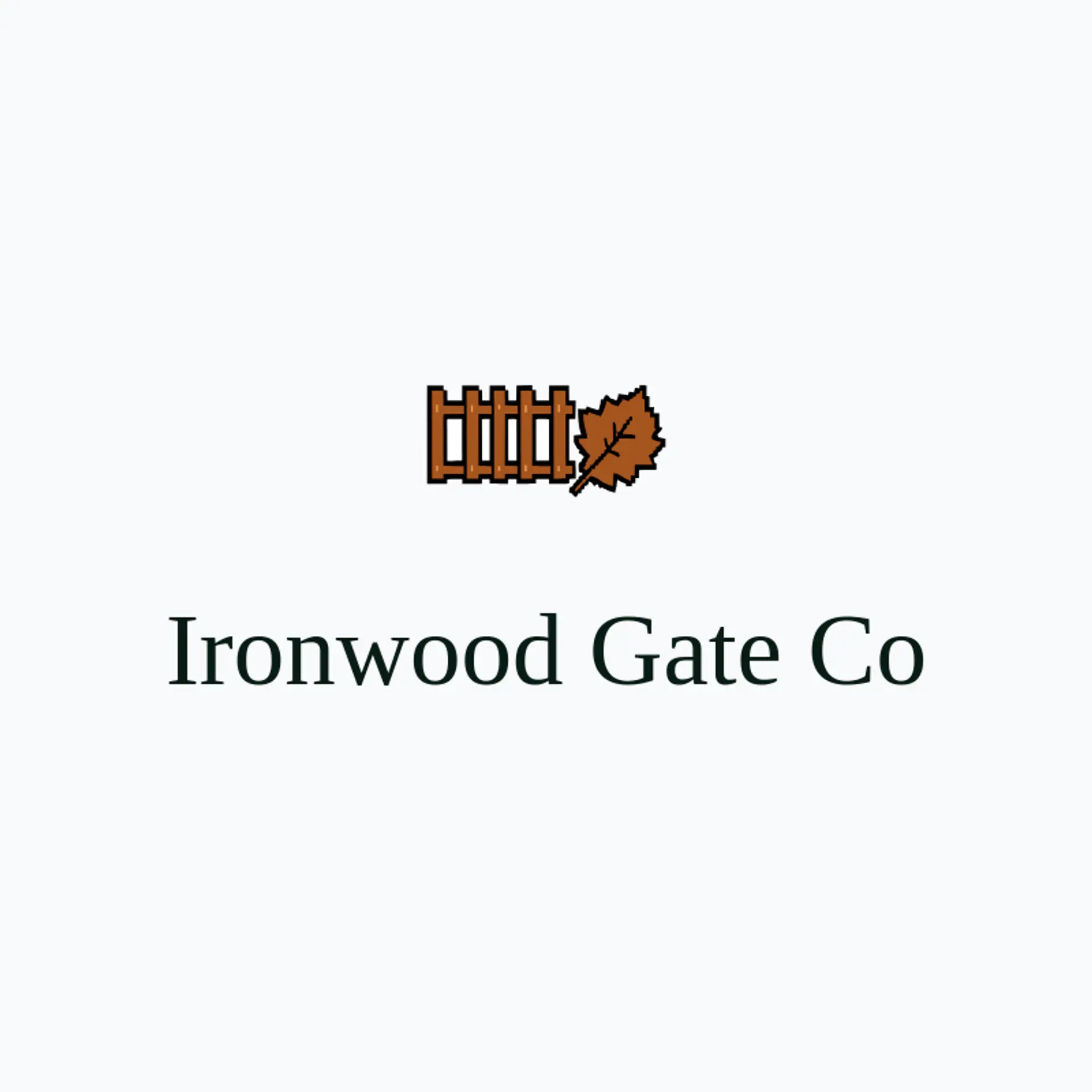 Ironwood Gate Co logo for fence