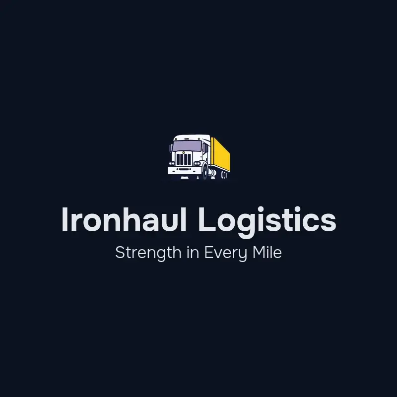 The trucking company name Ironhaul Logistics as a branded logo with a color icon