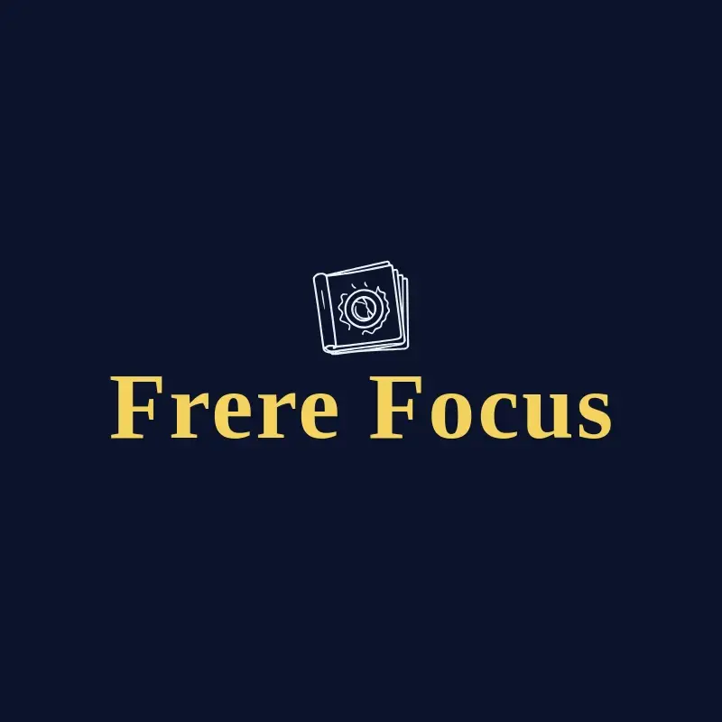 The magazine name Frere Focus as a branded logo with a single color icon