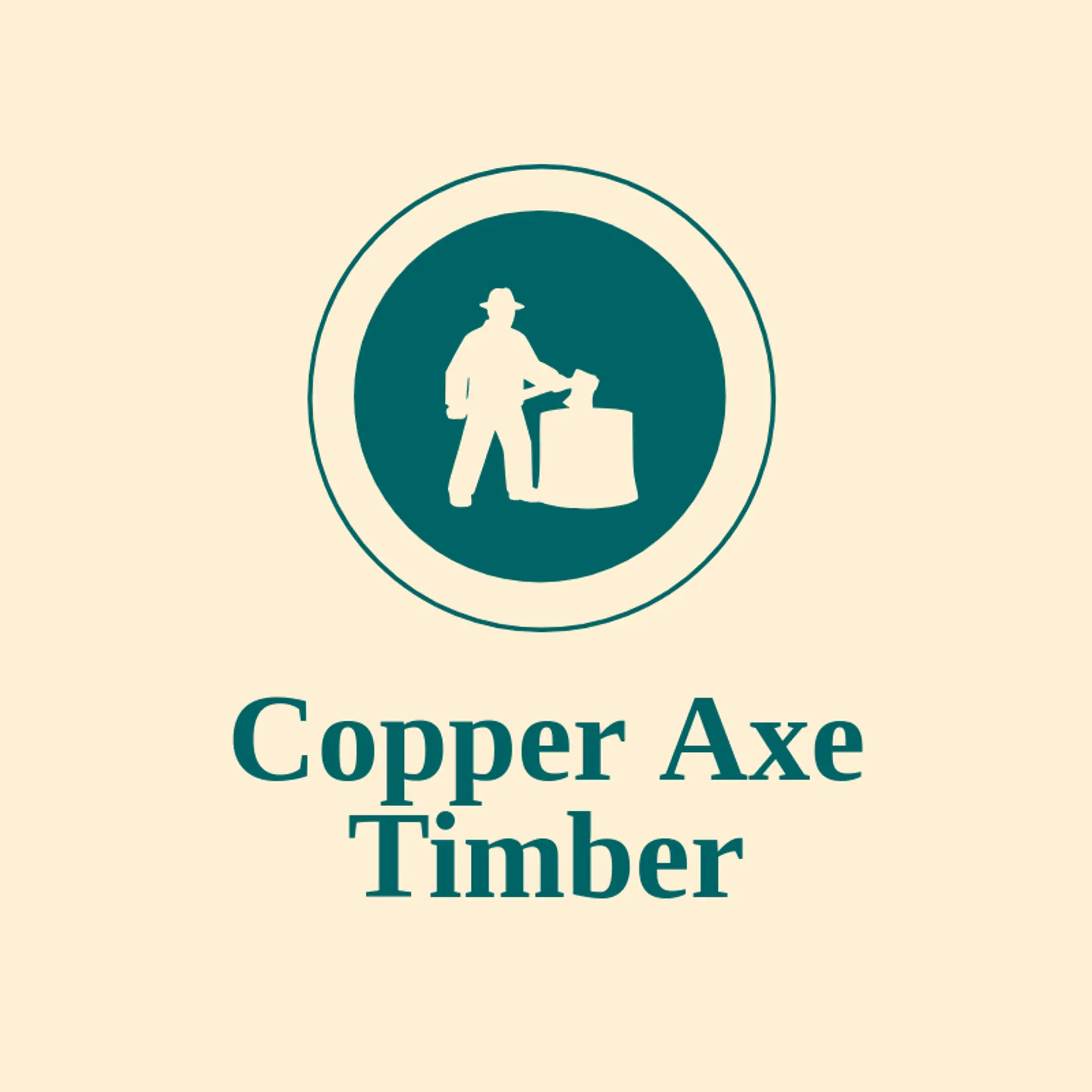 Copper Axe Timber logo for lumberjack