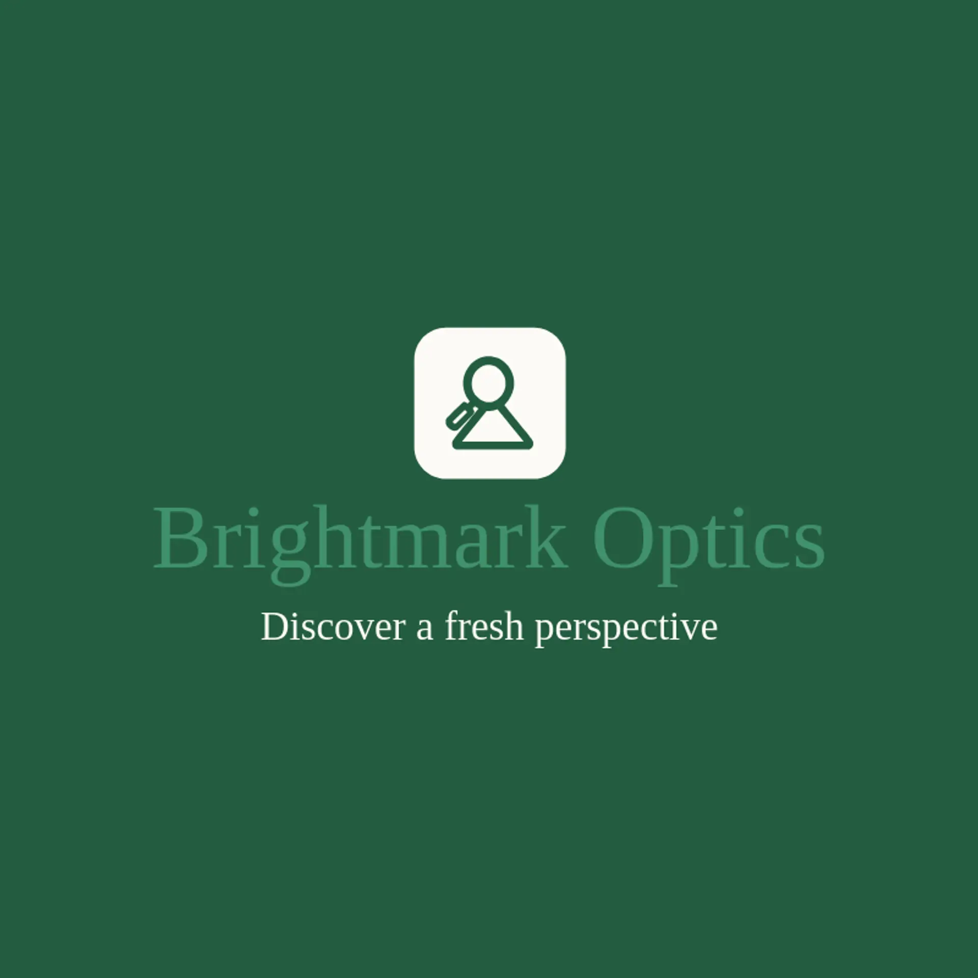 Brightmark Optics logo for magnifying glass