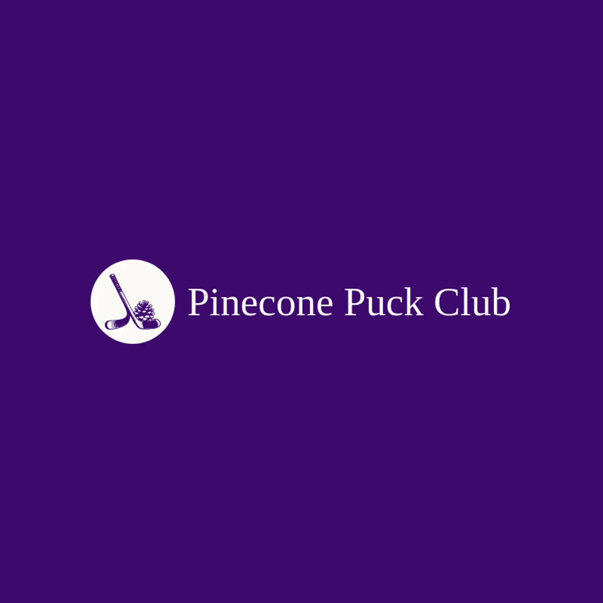 Pinecone Puck Club logo for hockey stick