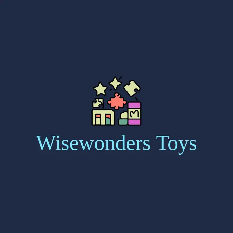 The toy company name WiseWonders Toys as a branded logo with a color icon