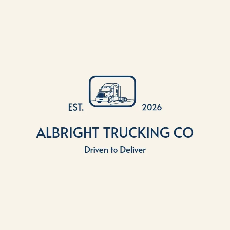 The trucking company name Albright Trucking Co as a branded logo with a single color icon