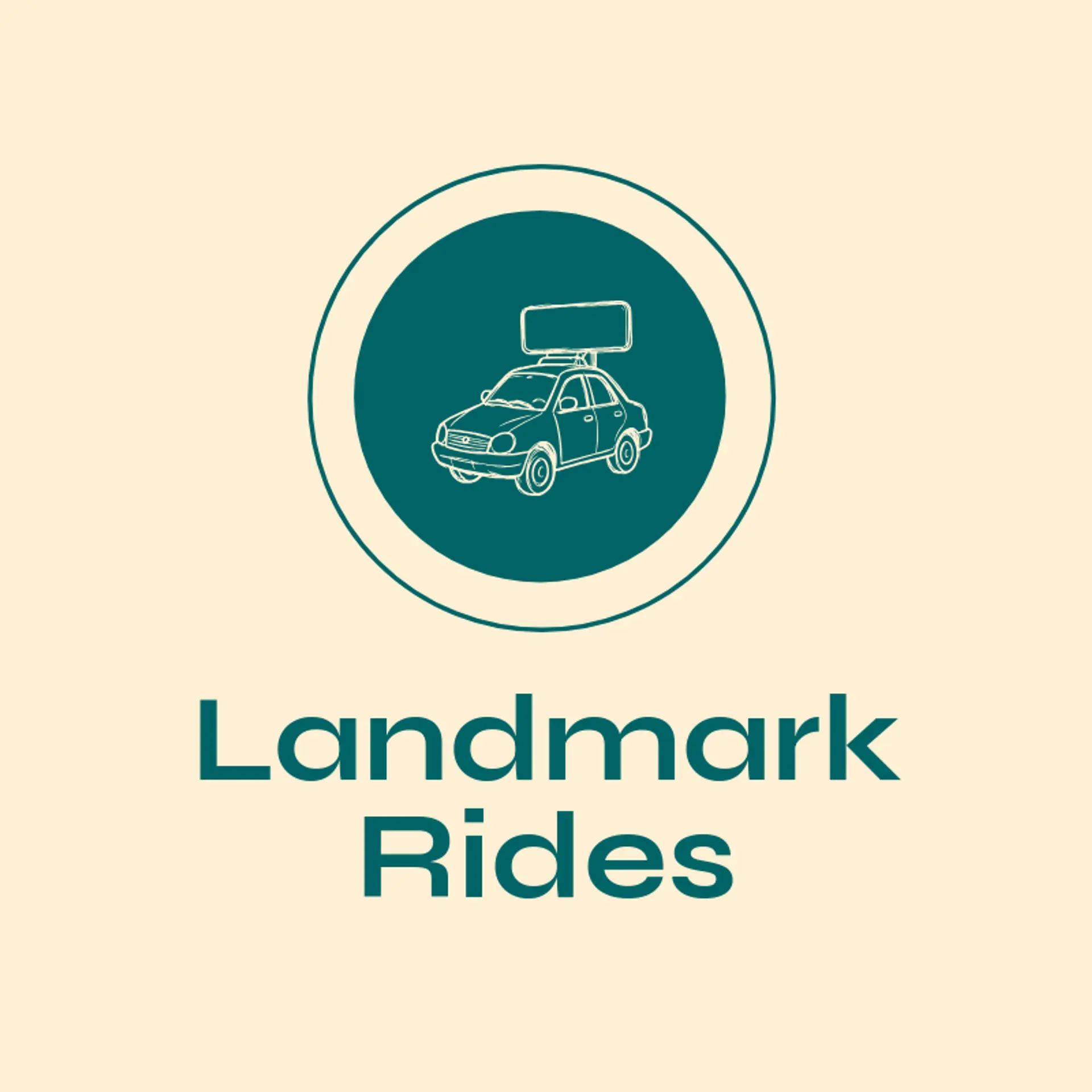 Landmark Rides logo for taxi