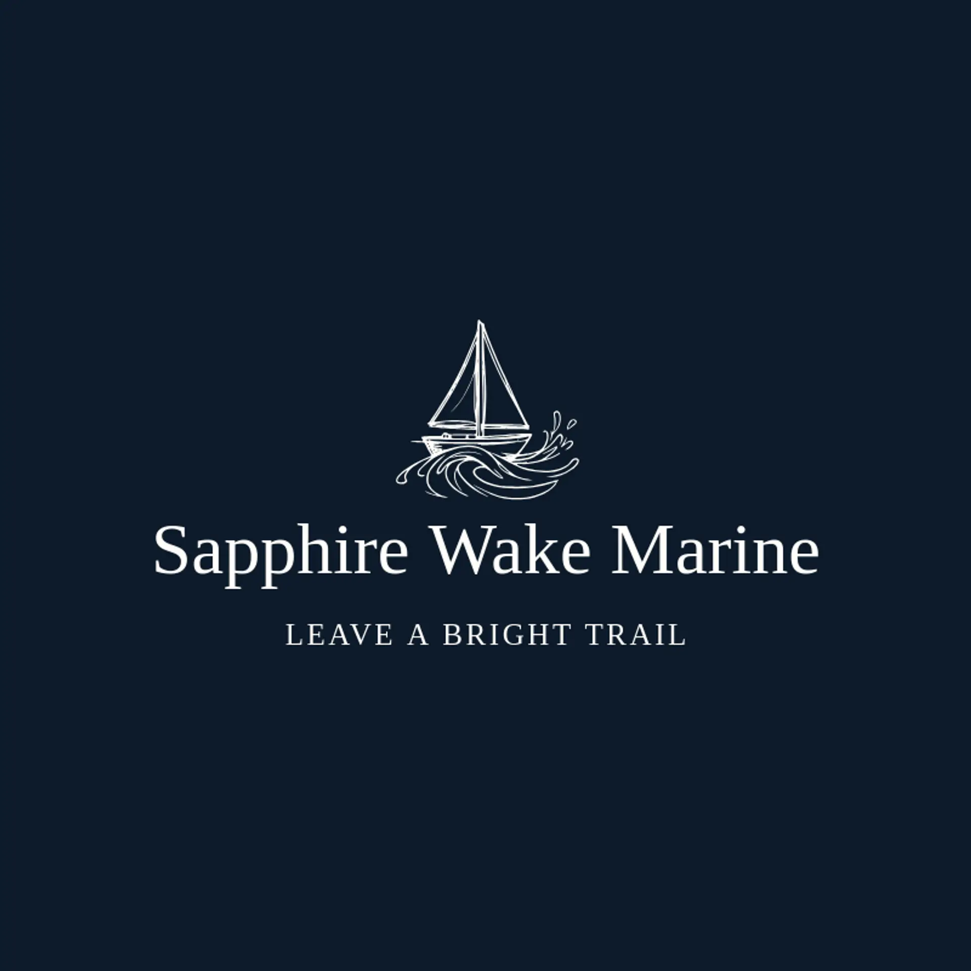 Sapphire Wake Marine logo for sailboat