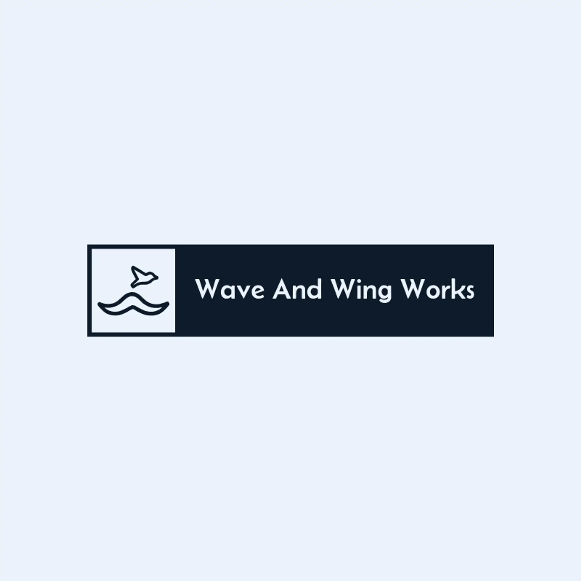 Wave and Wing Works logo for negative space
