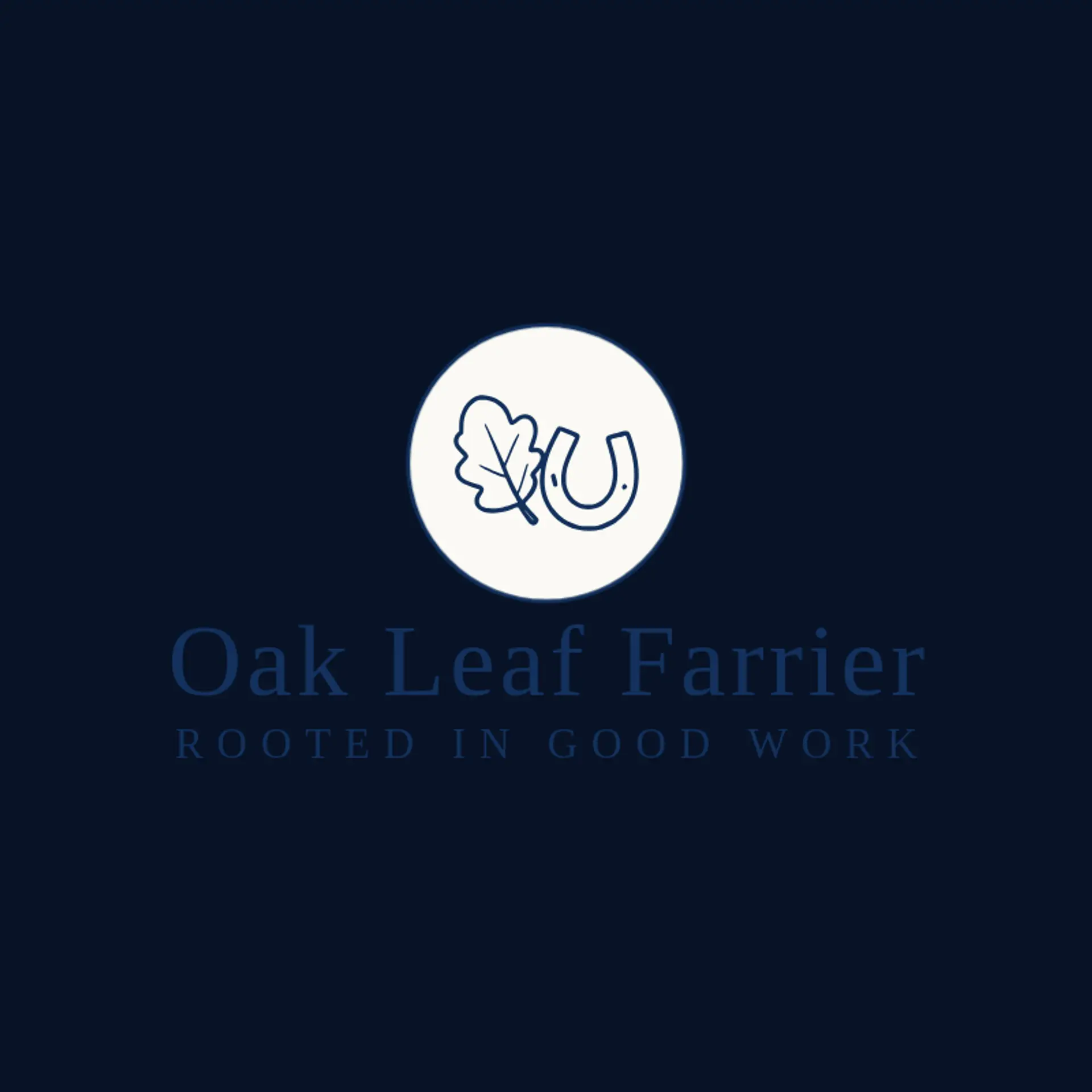 Oak Leaf Farrier logo for horseshoe