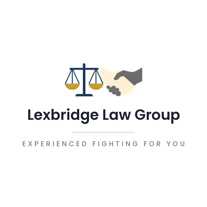 Balanced scales beside a handshake, a mediation law firm logo in a minimal style