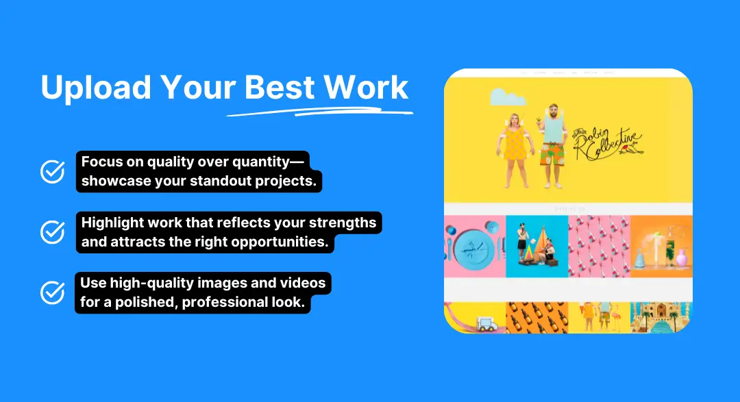 Checklist on how to upload your best work on your portfolio