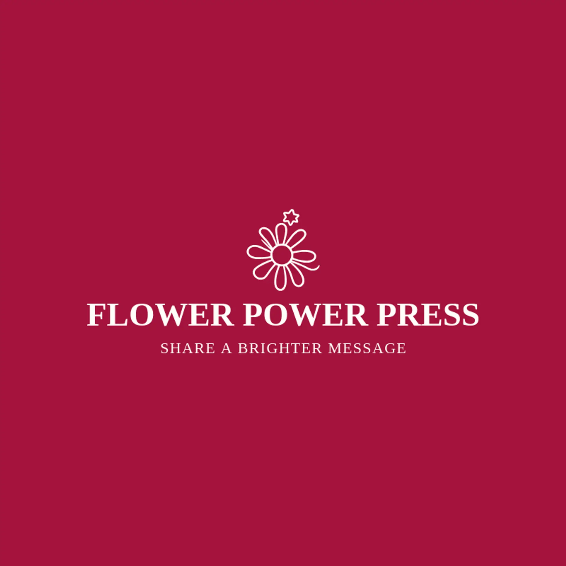 Flower Power Press logo for hippie