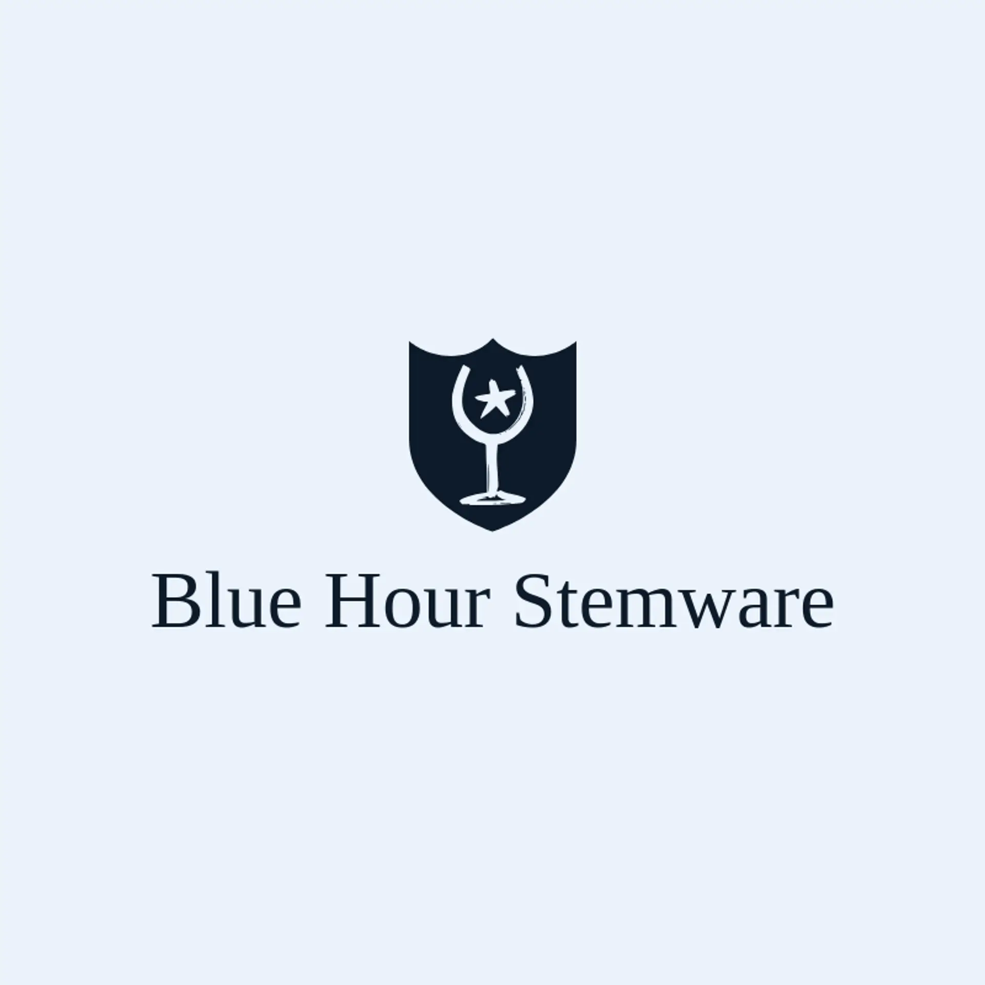 Blue Hour Stemware logo for wine glass