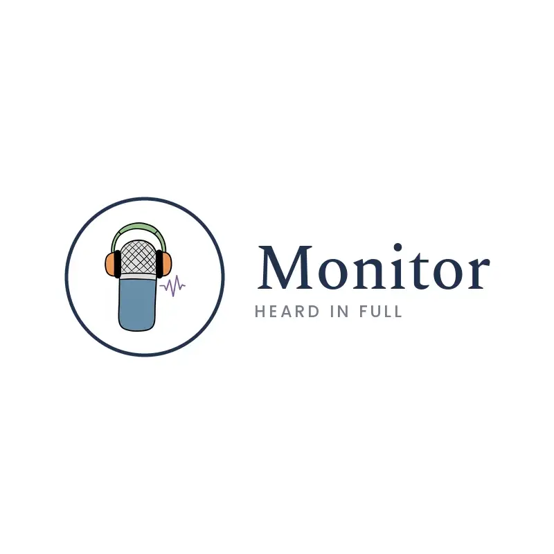 Microphone and headphones podcast logo