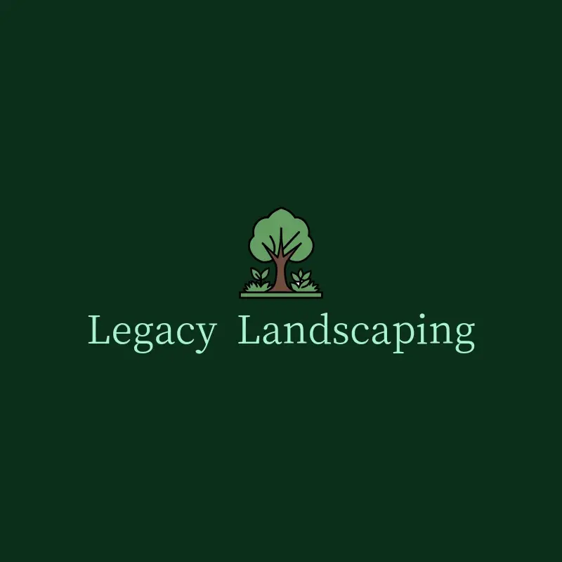 The landscaping name Legacy Landscaping as a branded logo with a color icon