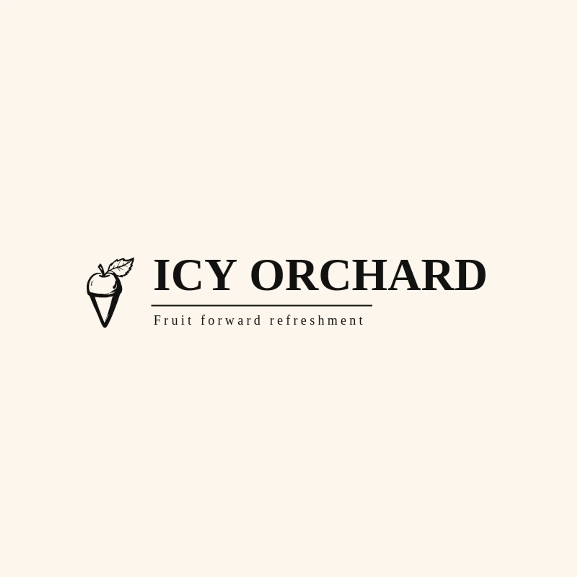 Icy Orchard logo for snow cone