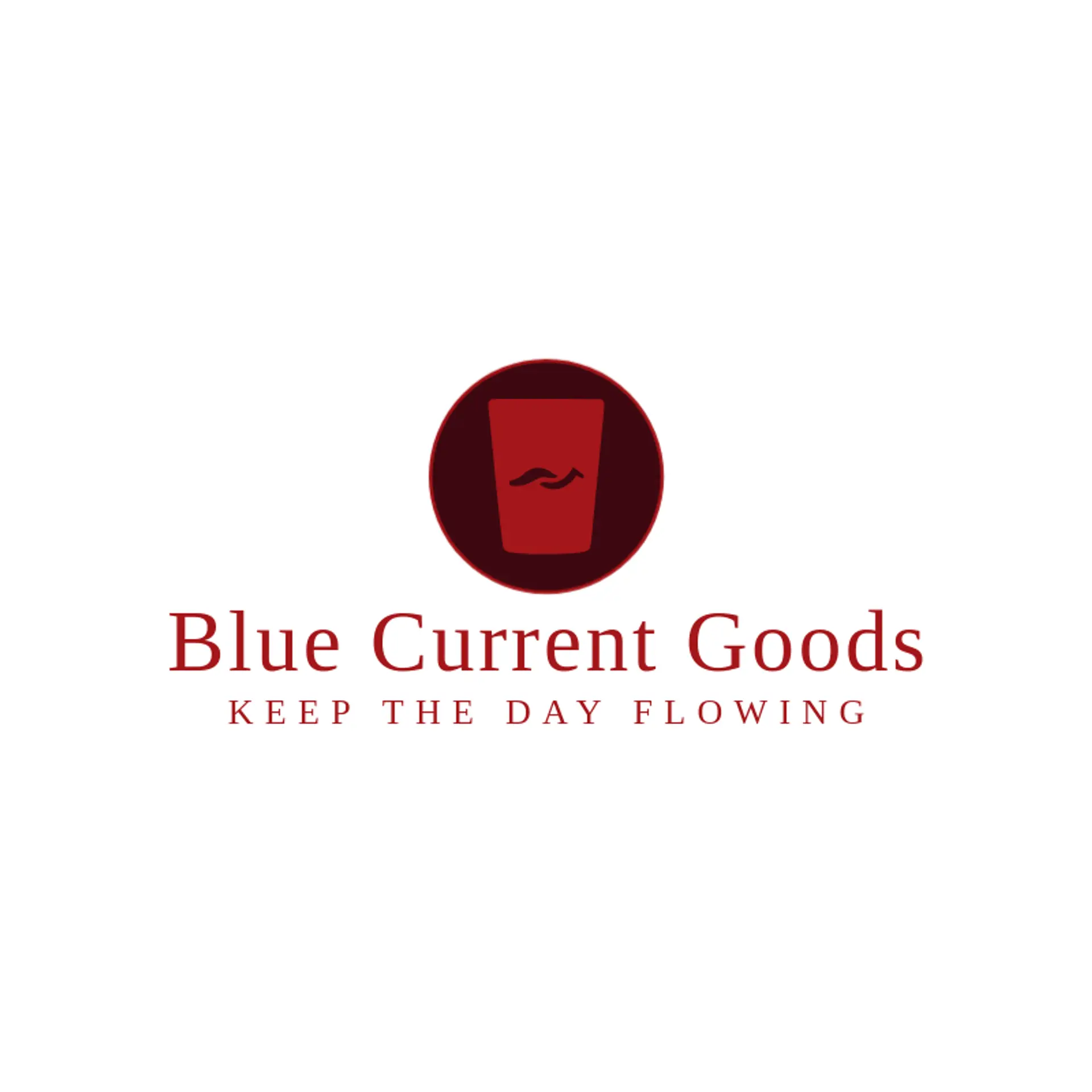 Blue Current Goods logo for tumbler