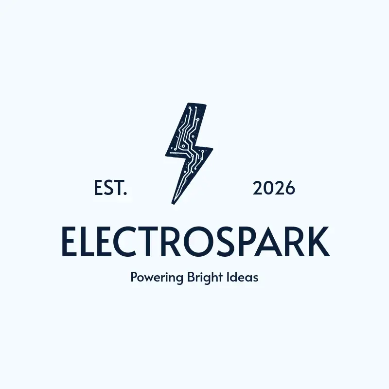 The electrical name ElectroSpark as a branded logo with a single color icon
