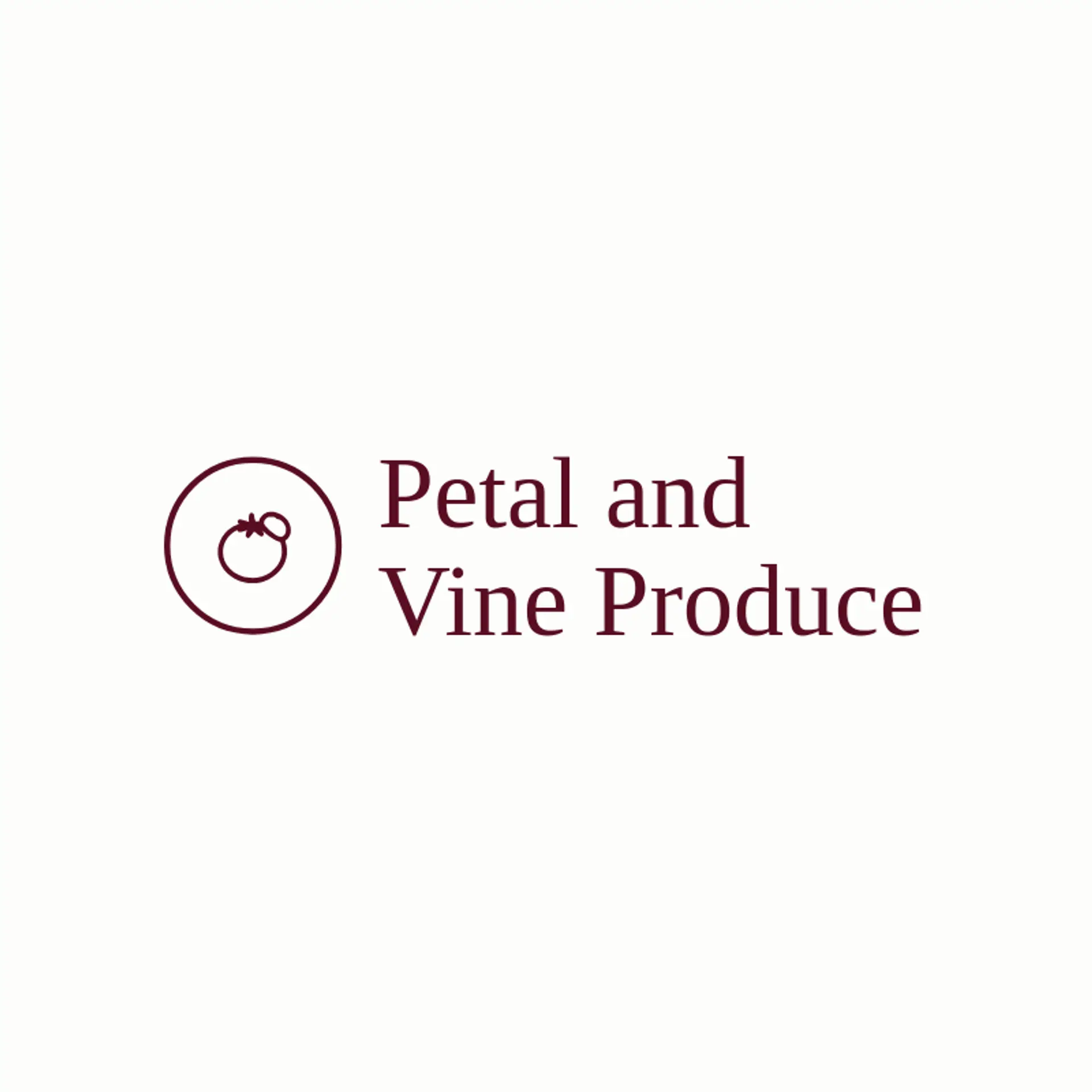 Petal and Vine Produce logo for tomato
