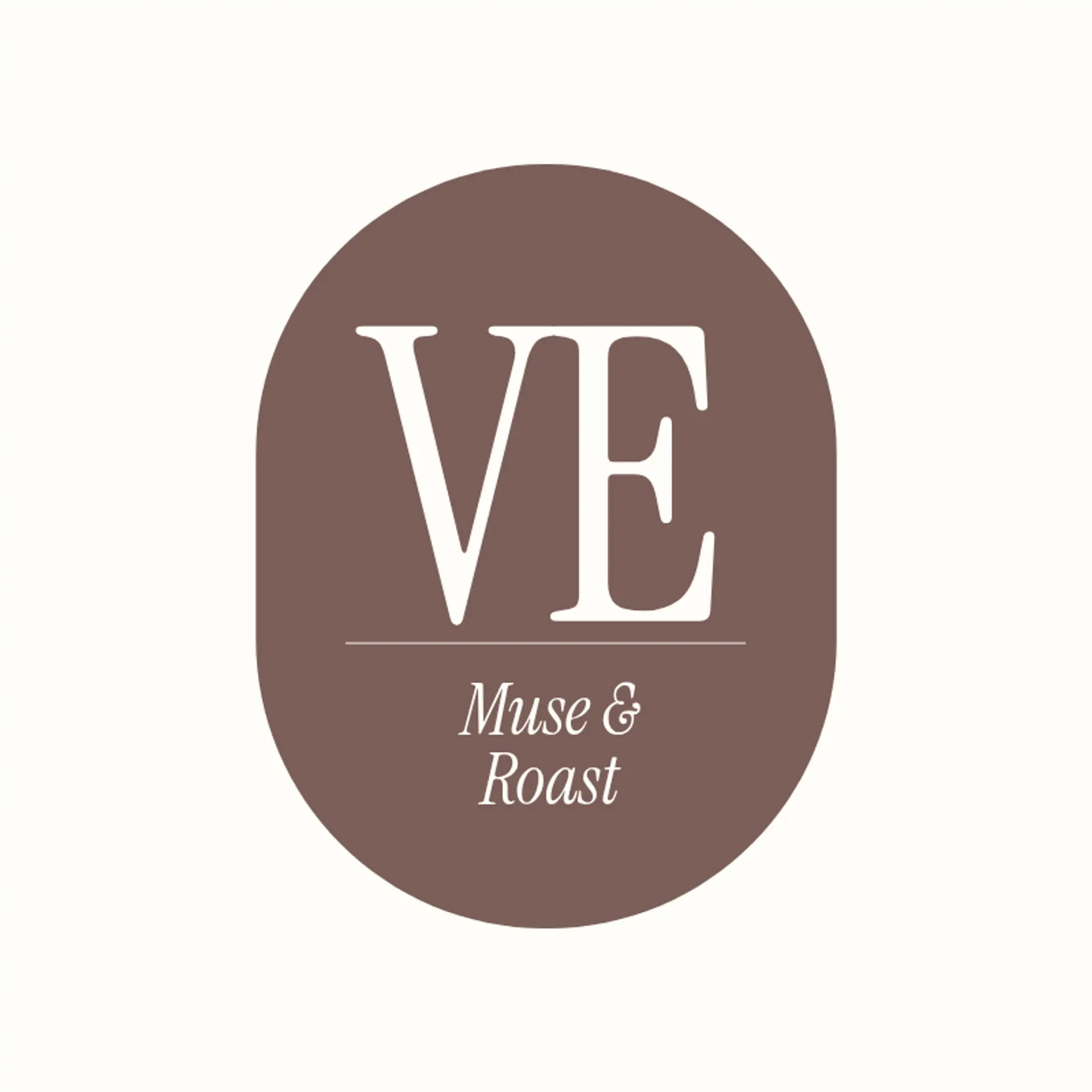 Muse & Roast logo for creative cafe