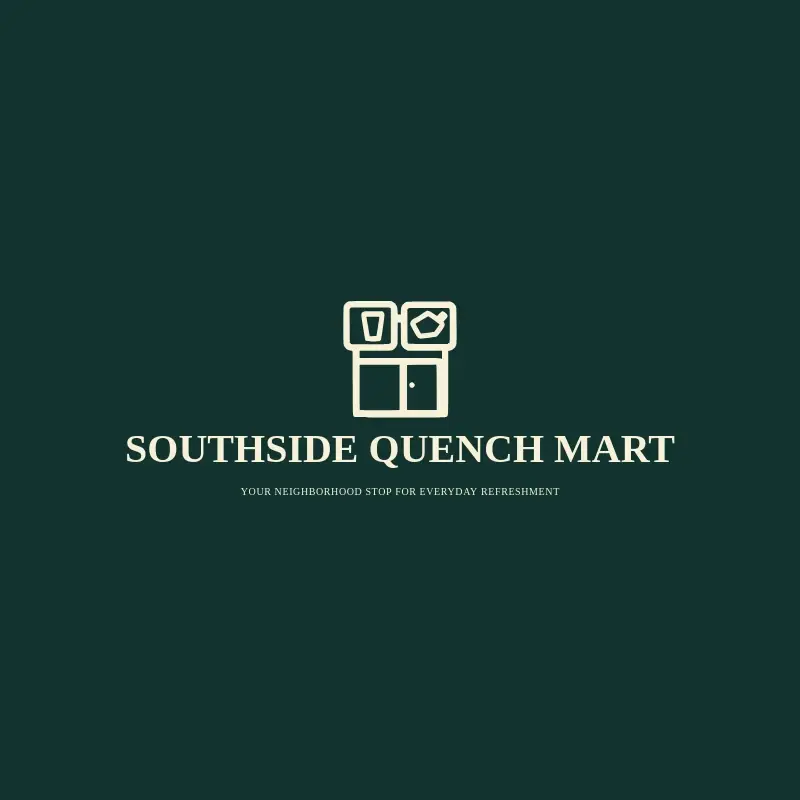 The convenience store name Southside Quench Mart as a branded logo with a single color icon
