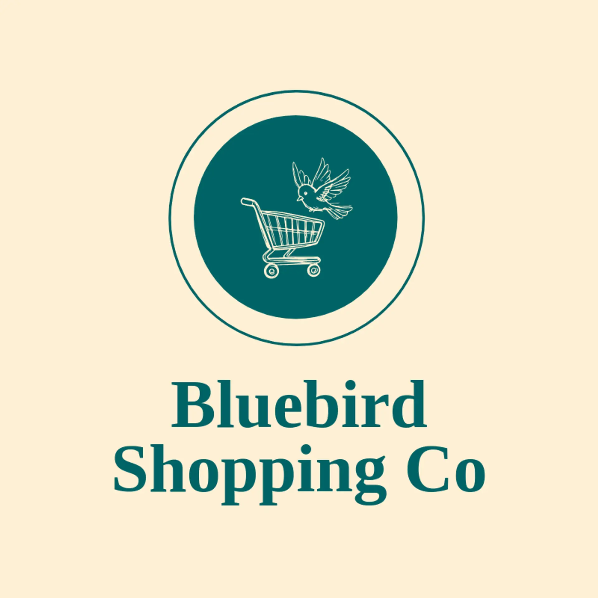 Bluebird Shopping Co logo for cart