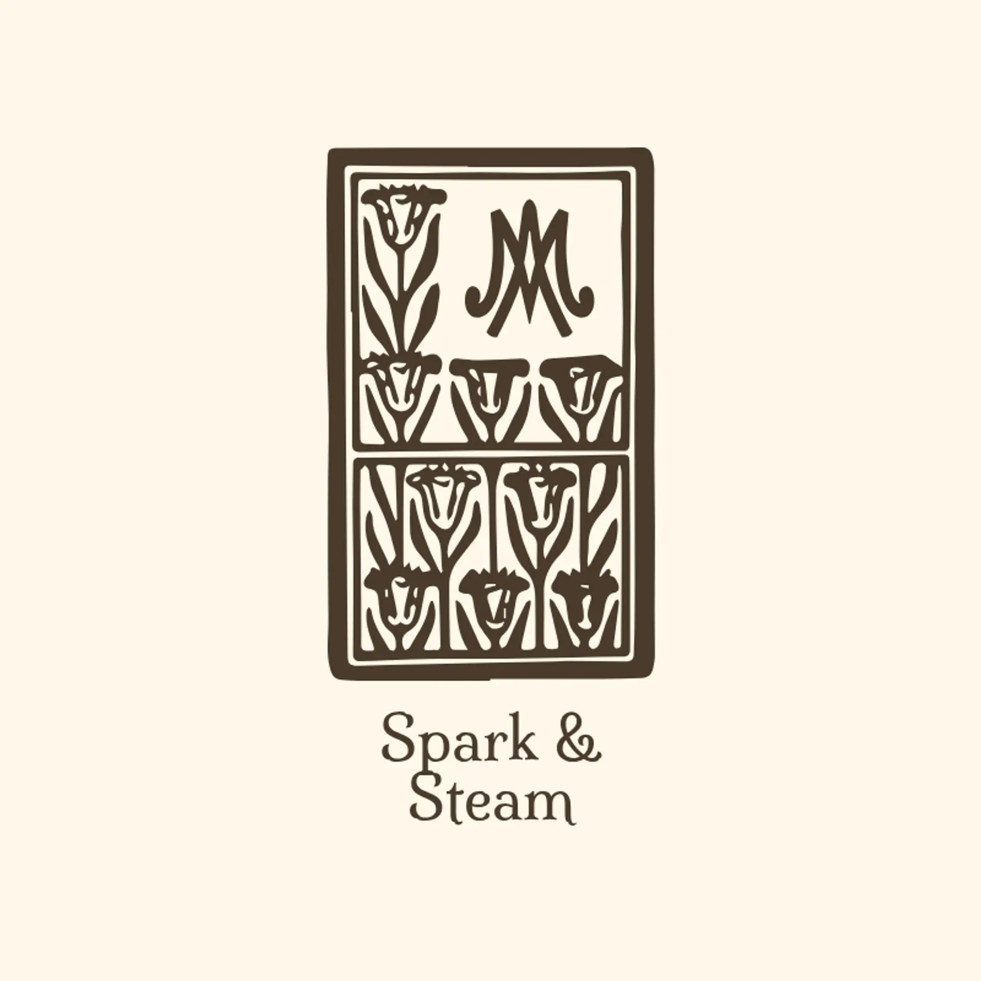 Spark & Steam logo for creative cafe