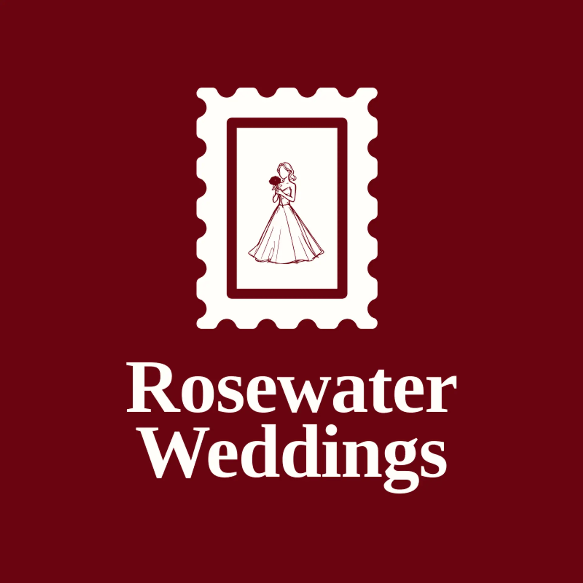 Rosewater Weddings logo for bride