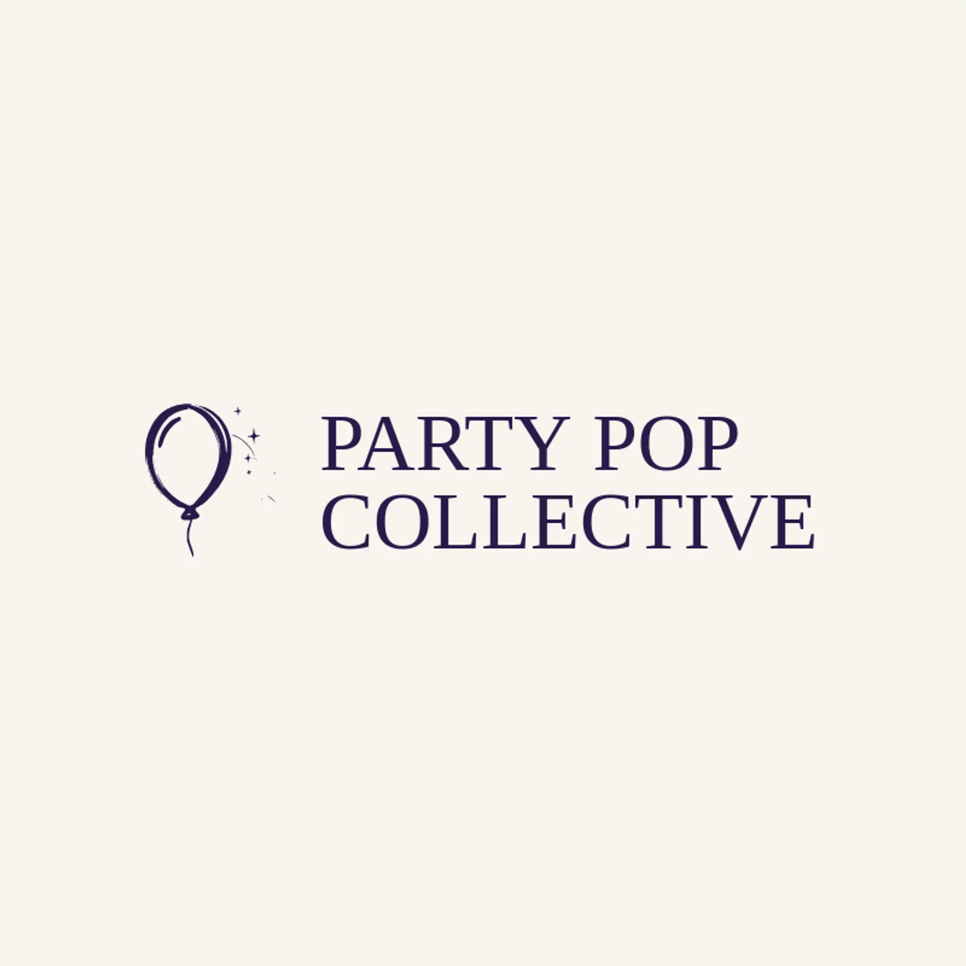 Party Pop Collective logo for balloon