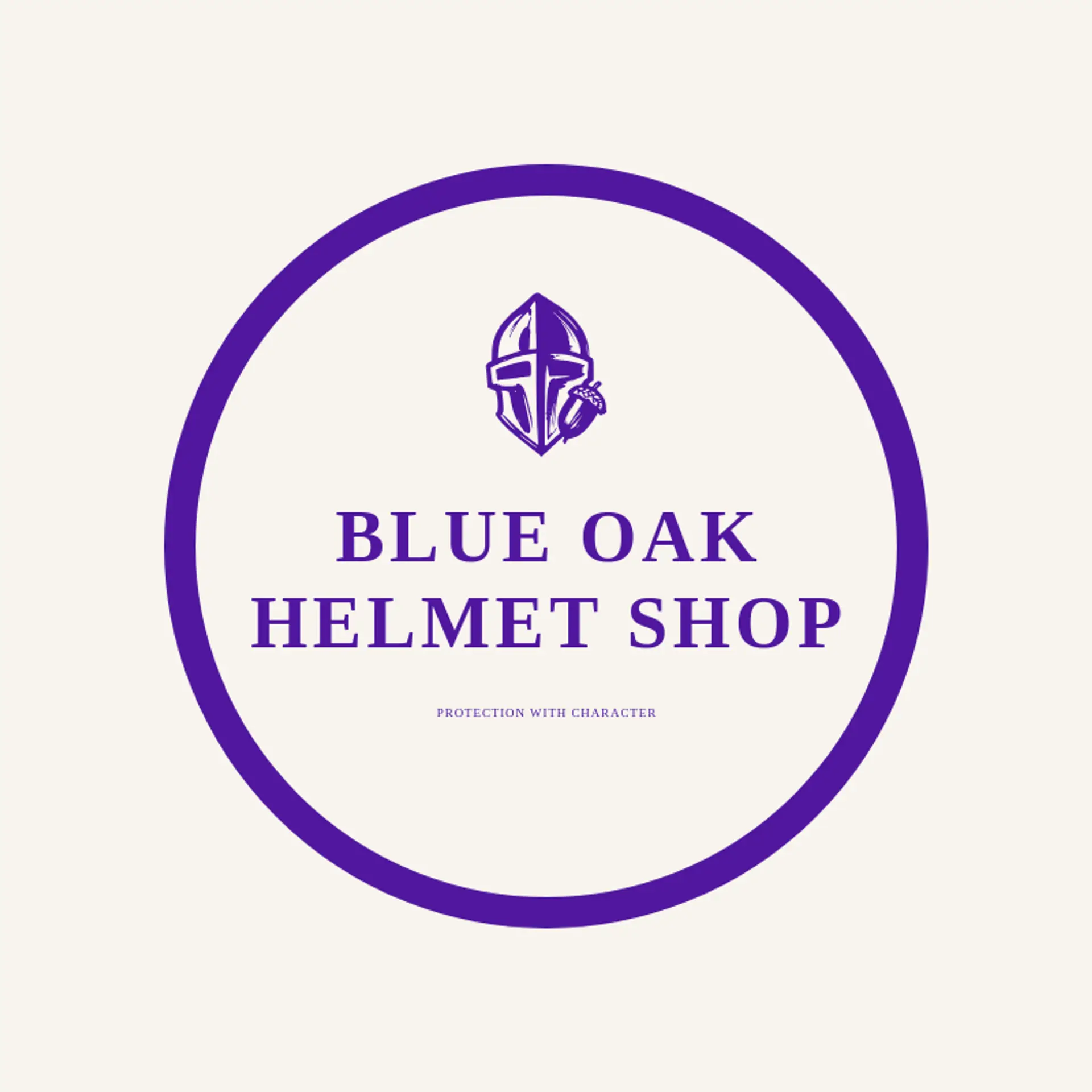 Blue Oak Helmet Shop logo for helmet