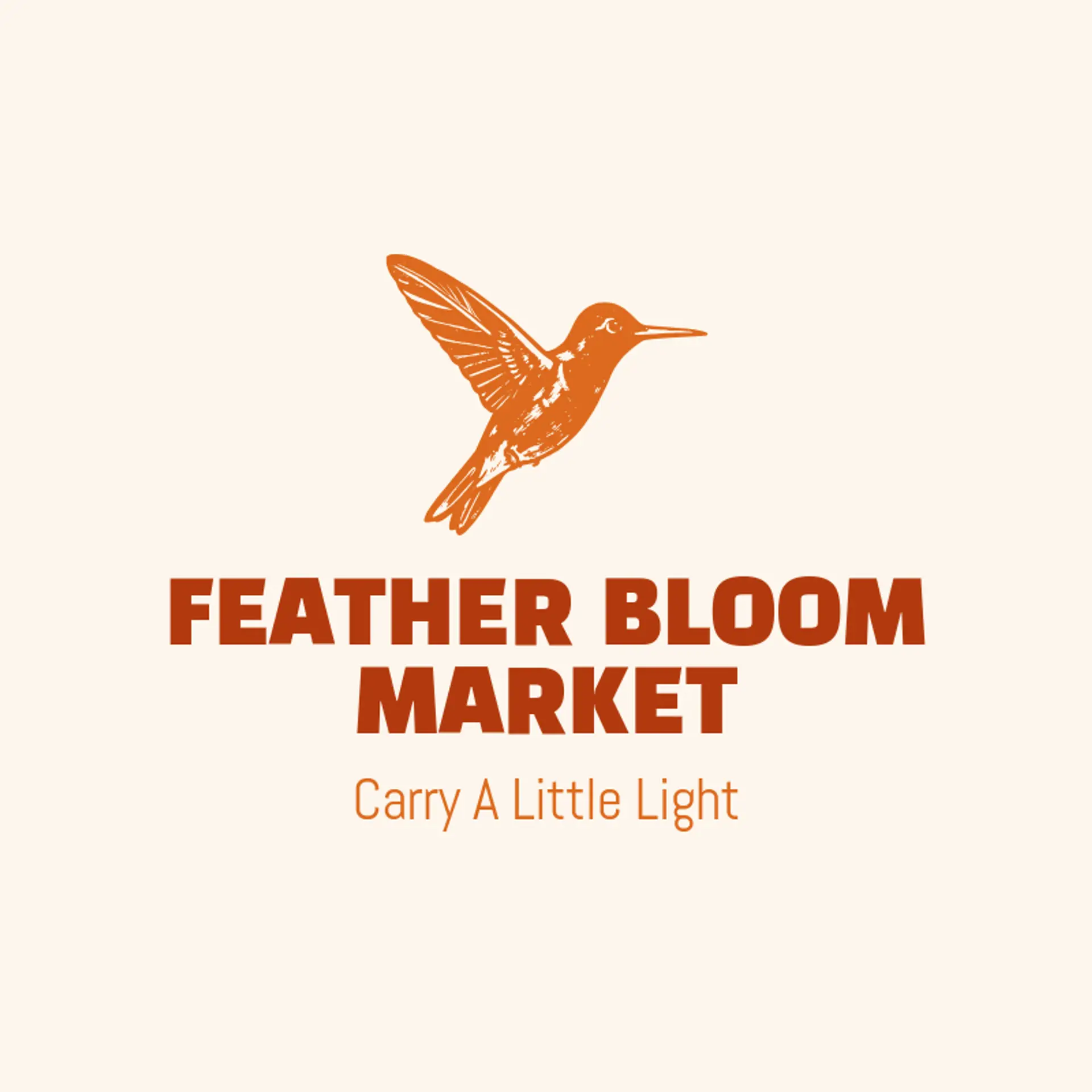 Feather Bloom Market logo for hummingbird