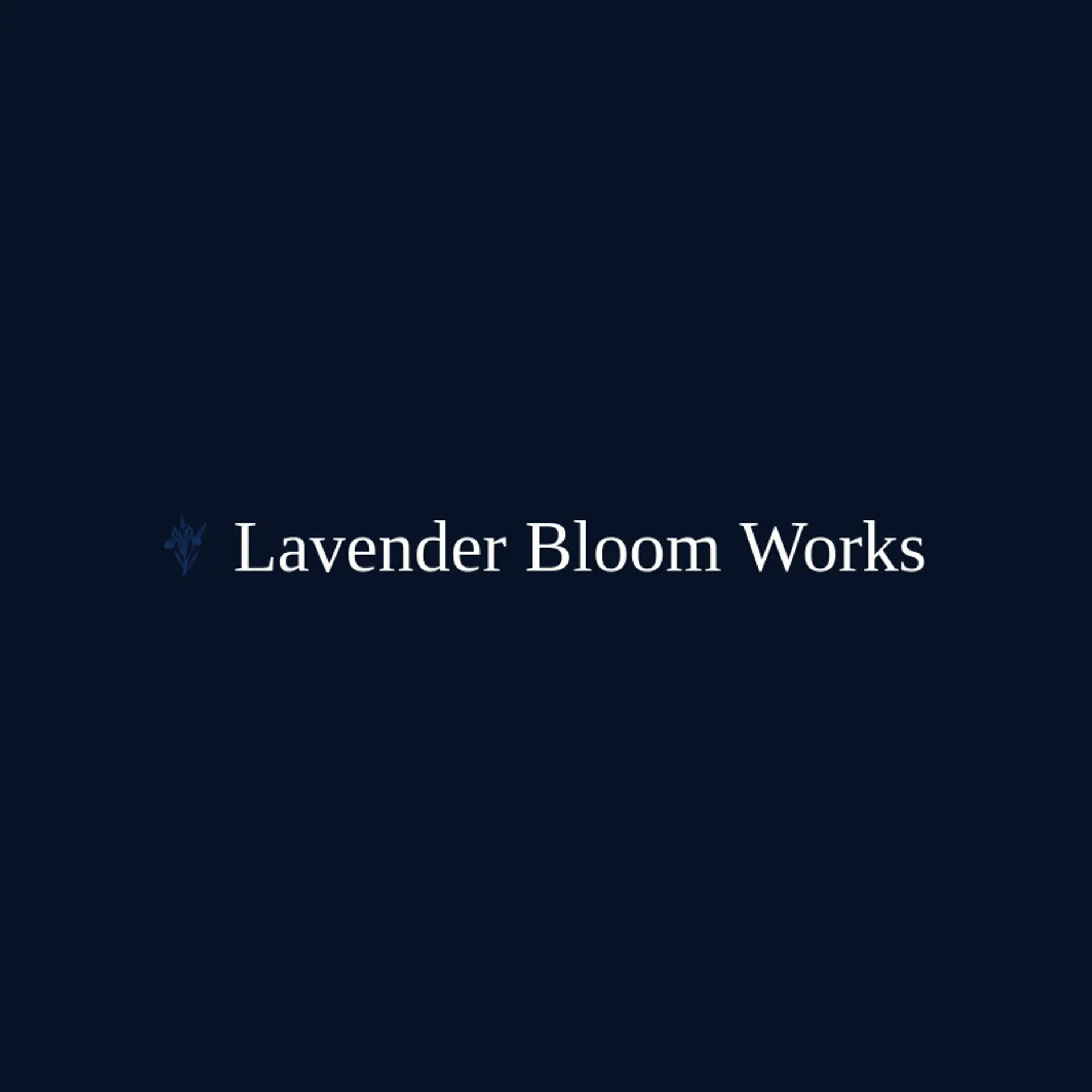 Lavender Bloom Works logo for iris