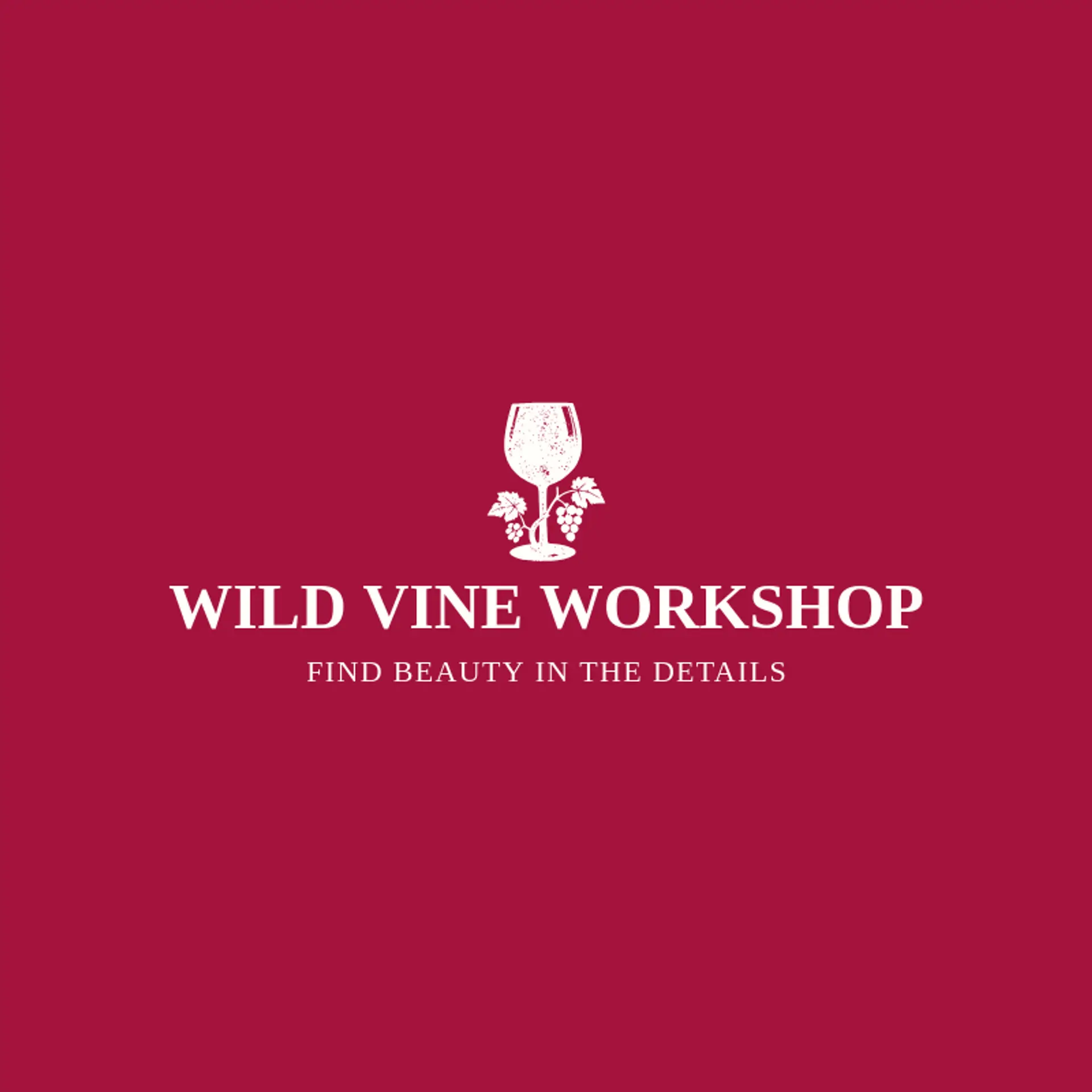 Wild Vine Workshop logo for wine glass