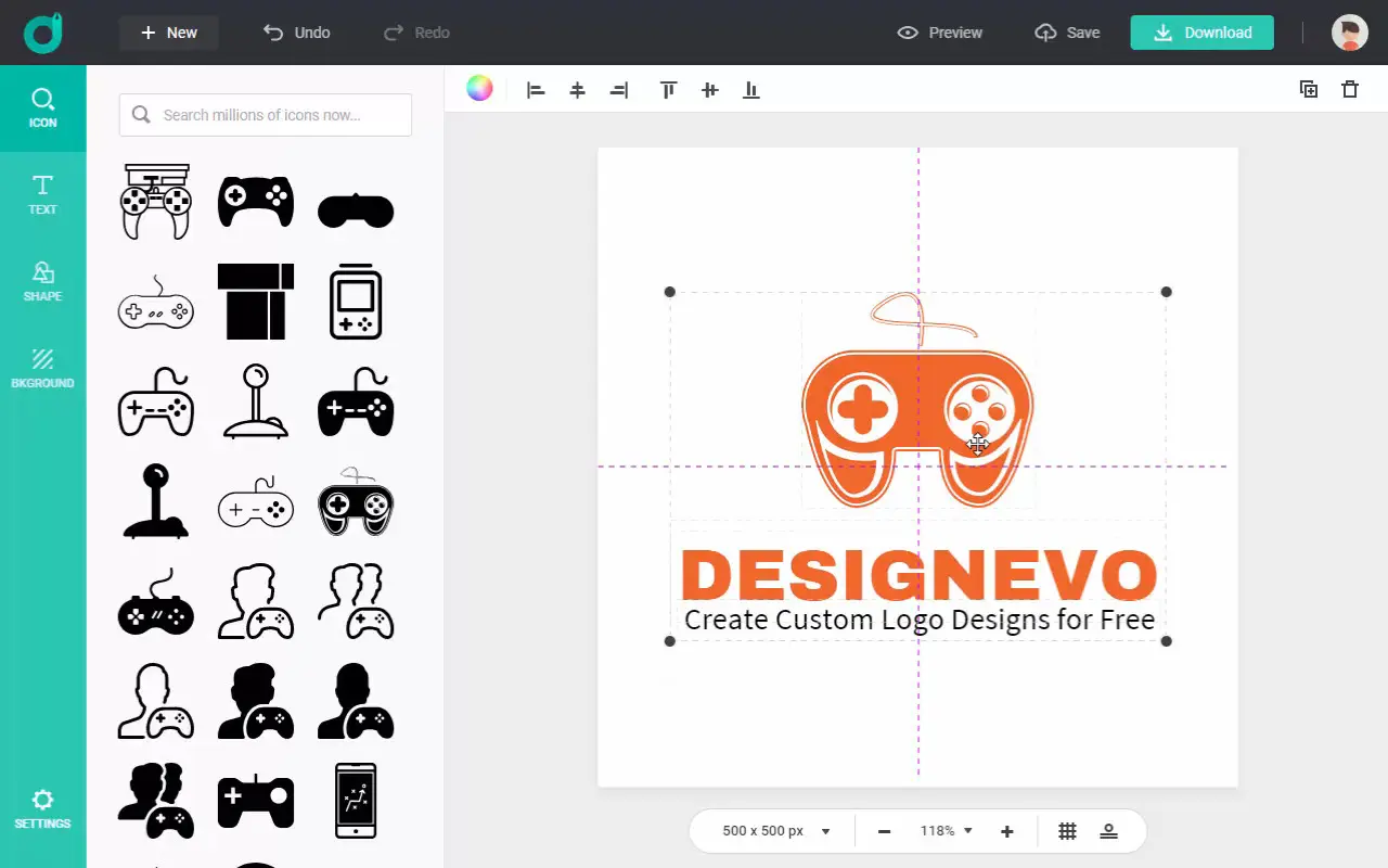 DesignEvo editor