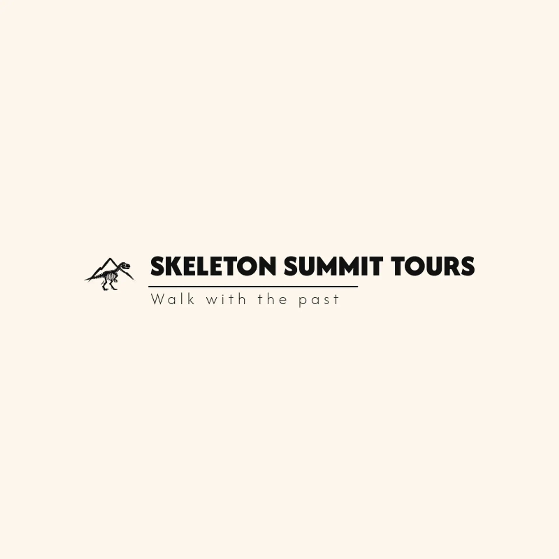 Skeleton Summit Tours logo for dinosaur