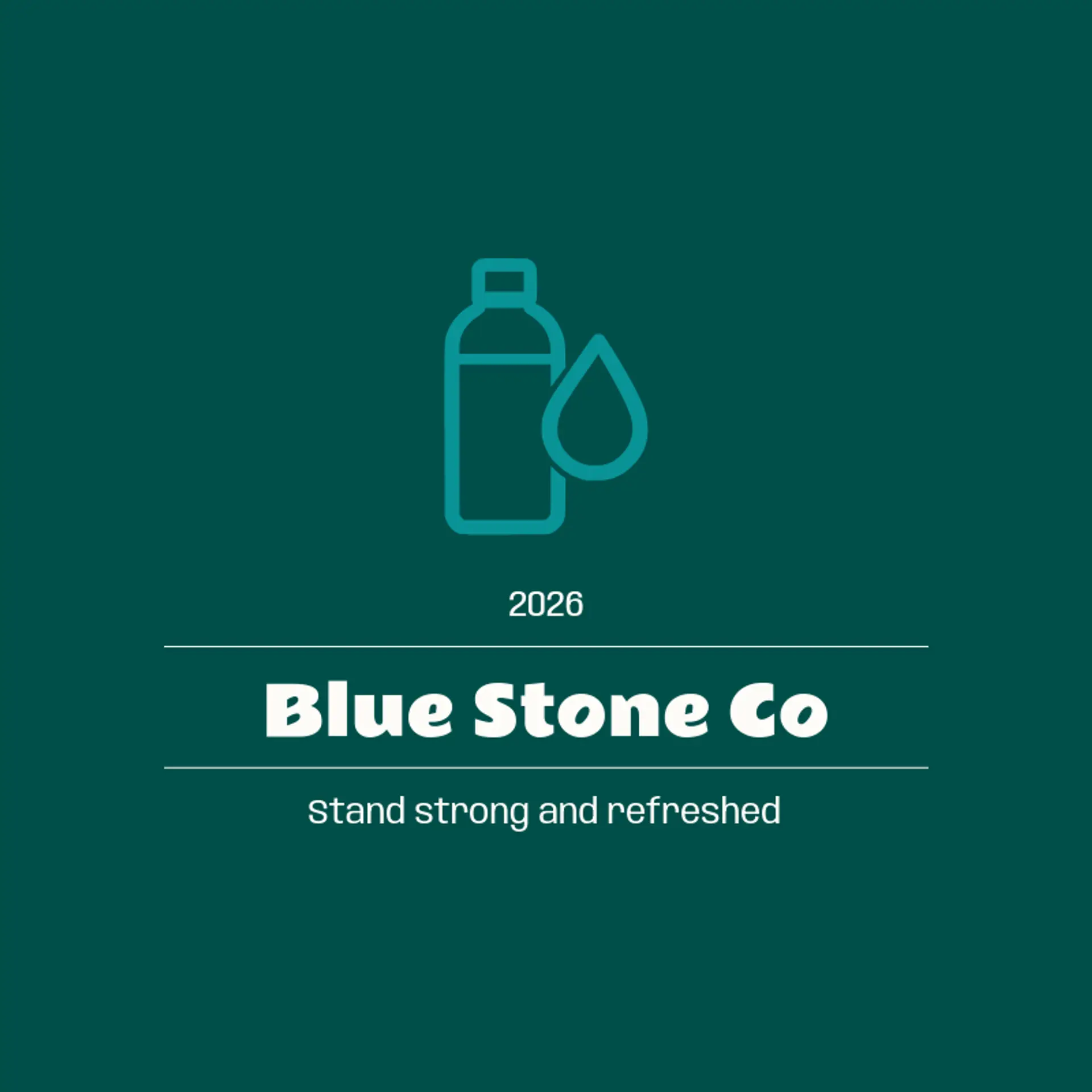 Blue Stone Co logo for water bottle